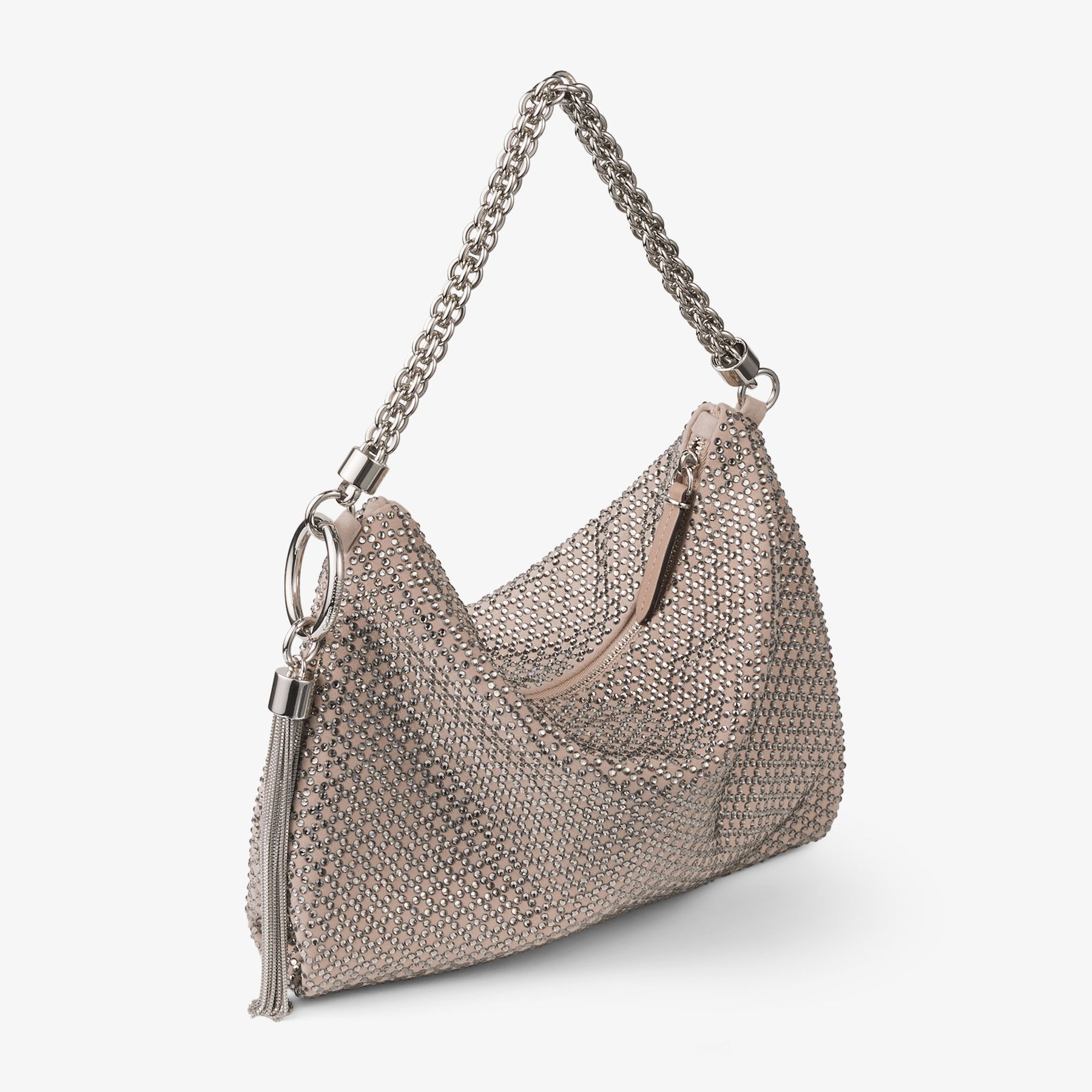 Callie
Ballet Pink Suede Clutch Bag with Diamond Motif and Crystal Hotfix - 5