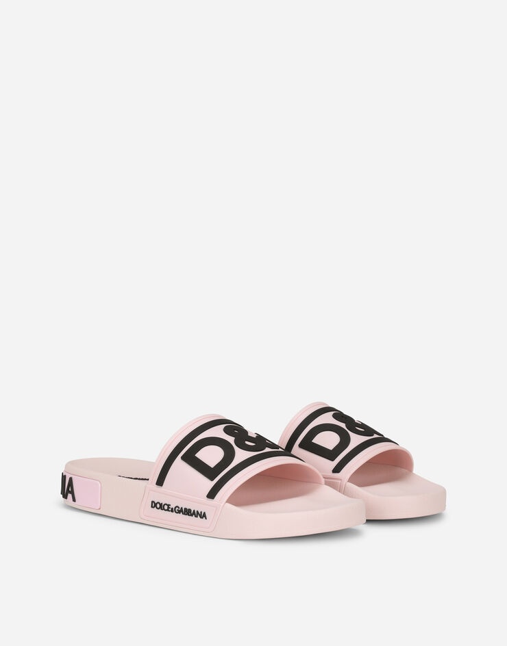 Rubber beachwear sliders with DG logo - 2