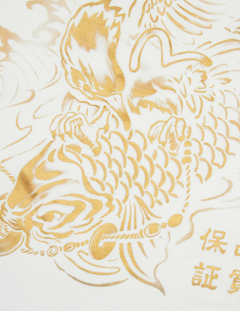 LOGO EMBROIDERY AND "SOARING SEAGULL AND DANCING CARP" PRINT RELAX FIT T-SHIRT 7