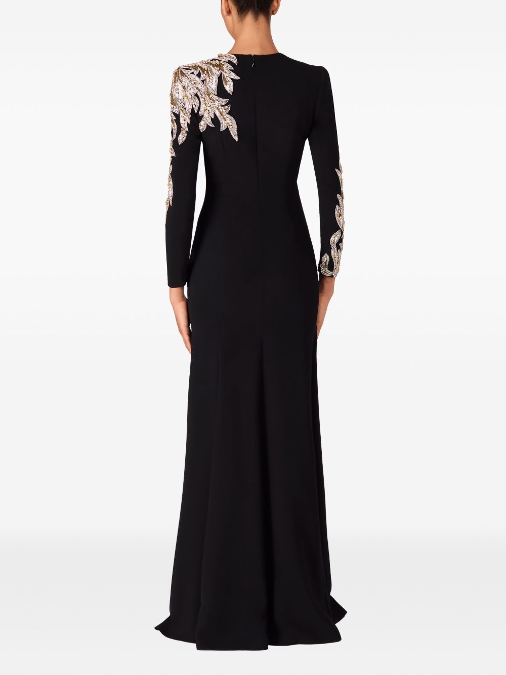 Honor beaded leaf-embellished gown - 3