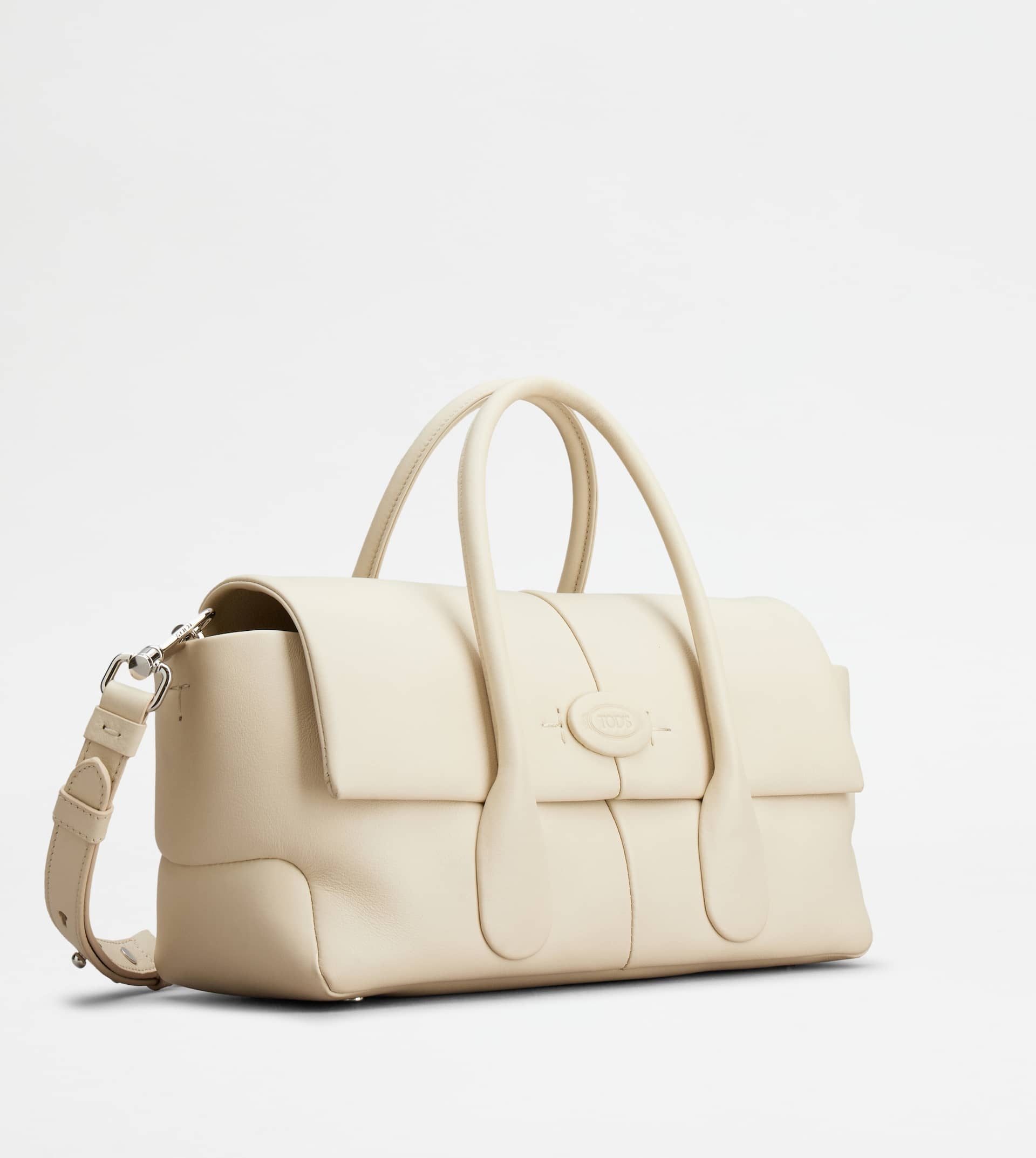 TOD'S DI BAG REVERSE EW FLAP IN LEATHER SMALL - OFF WHITE - 3
