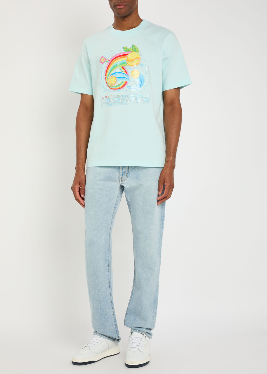Casablanca Manga Tennis Ball Printed Cotton T-shirt - 4