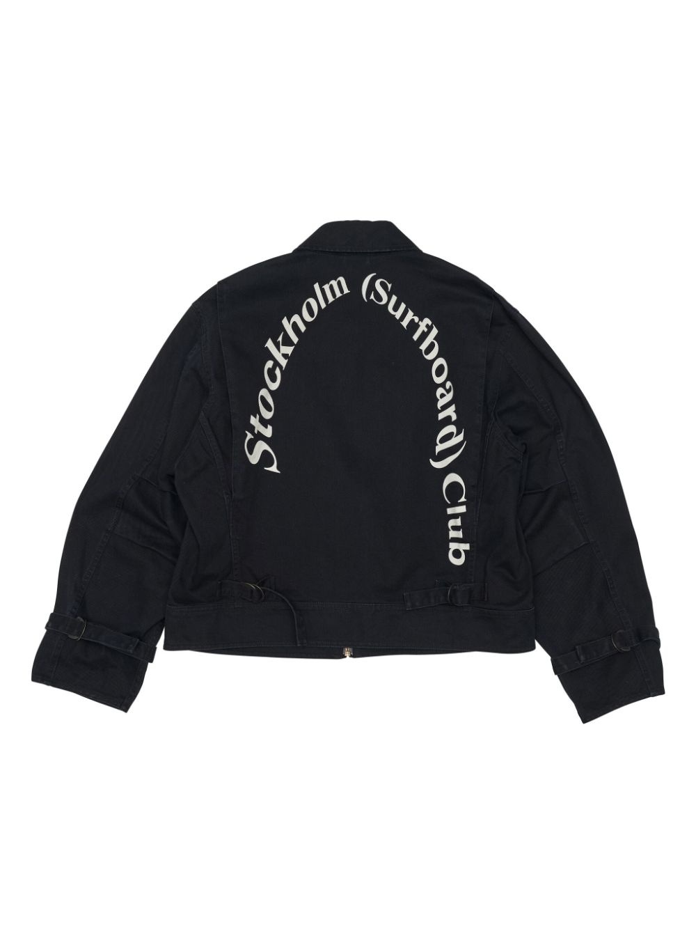 logo-print cotton jacket - 2