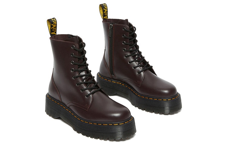Dr. Martens Jadon Boot Smooth Leather Platforms 'Burgundy' 27311626 - 2