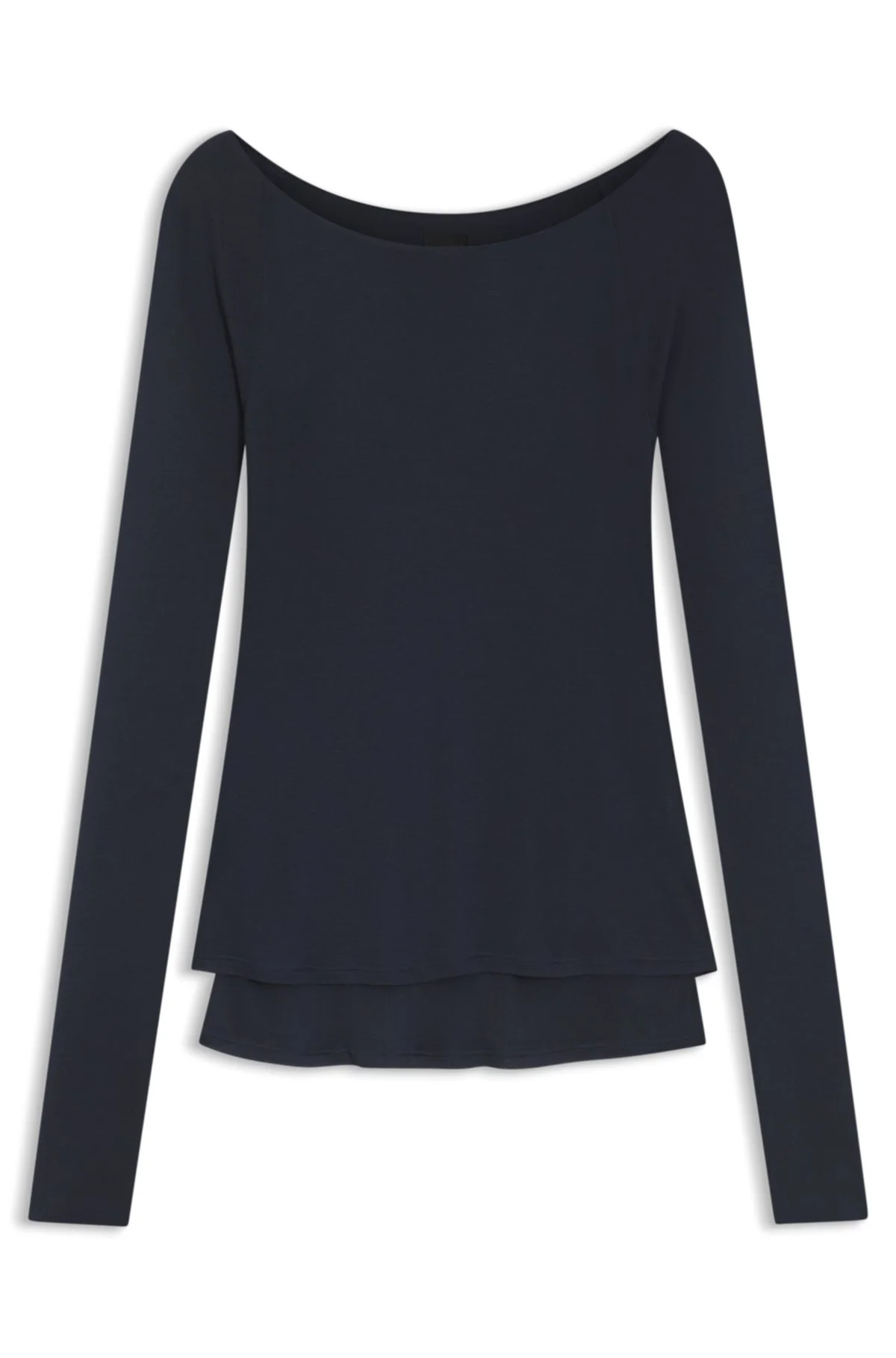 SHEER-JERSEY TOP WITH DOUBLE LAYER - 1