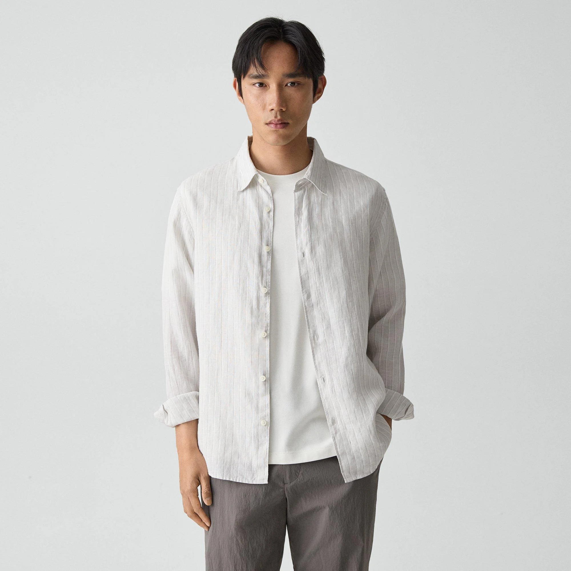 Irving Shirt in Relaxed Linen Stripe - 1