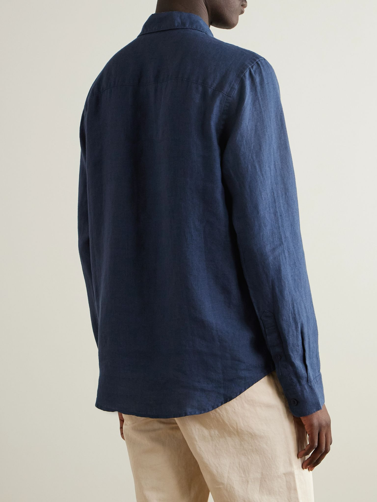 Andrew 5708 Linen Shirt Navy - 3