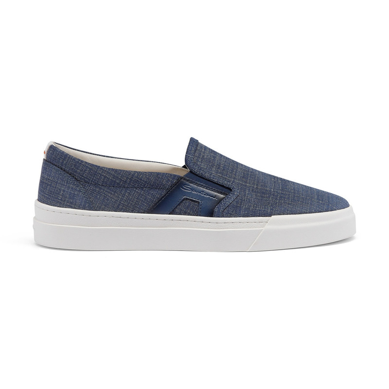 Men's blue suede slip-on sneaker 1