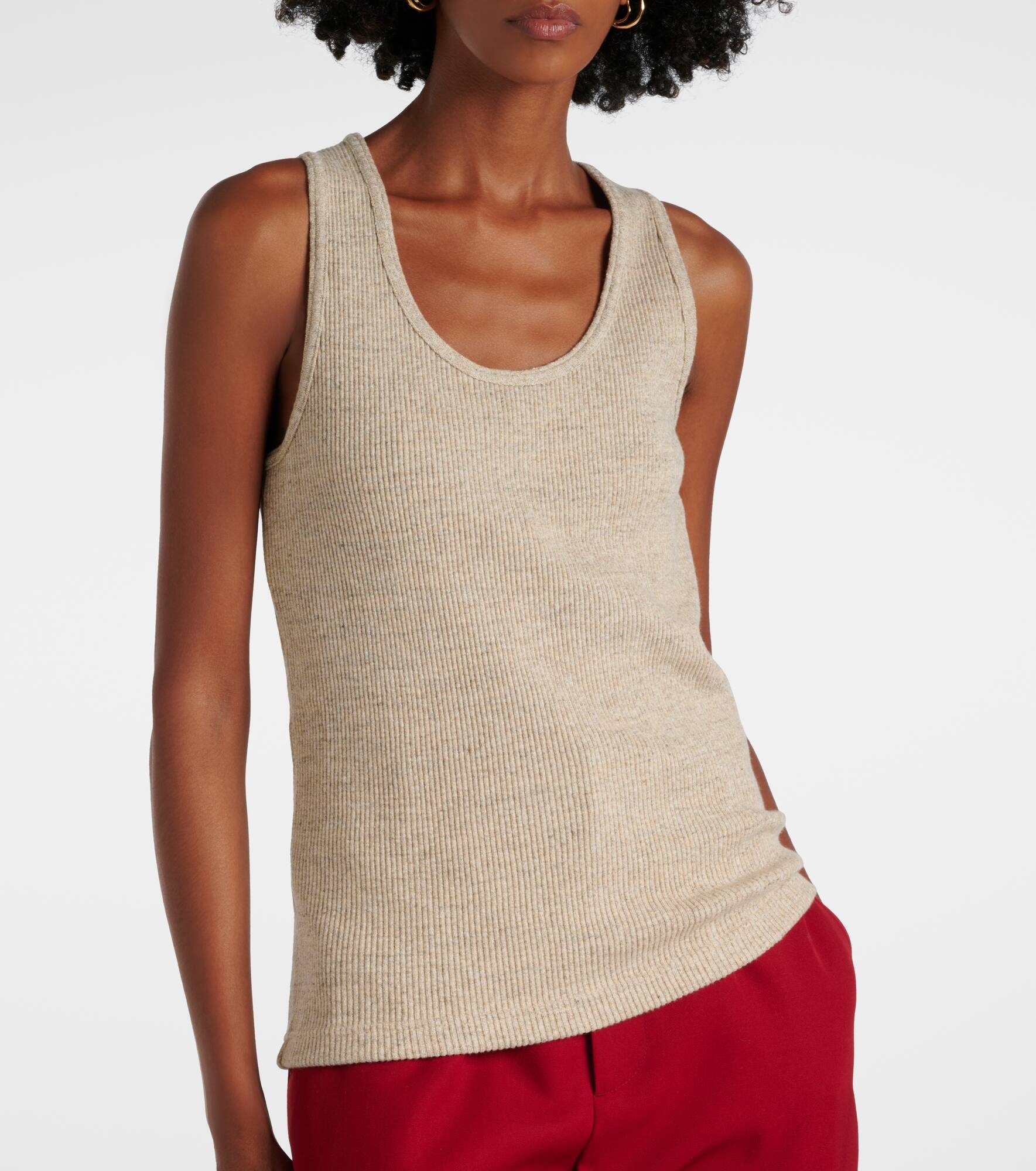 Ribbed-knit cotton jersey tank top - 5