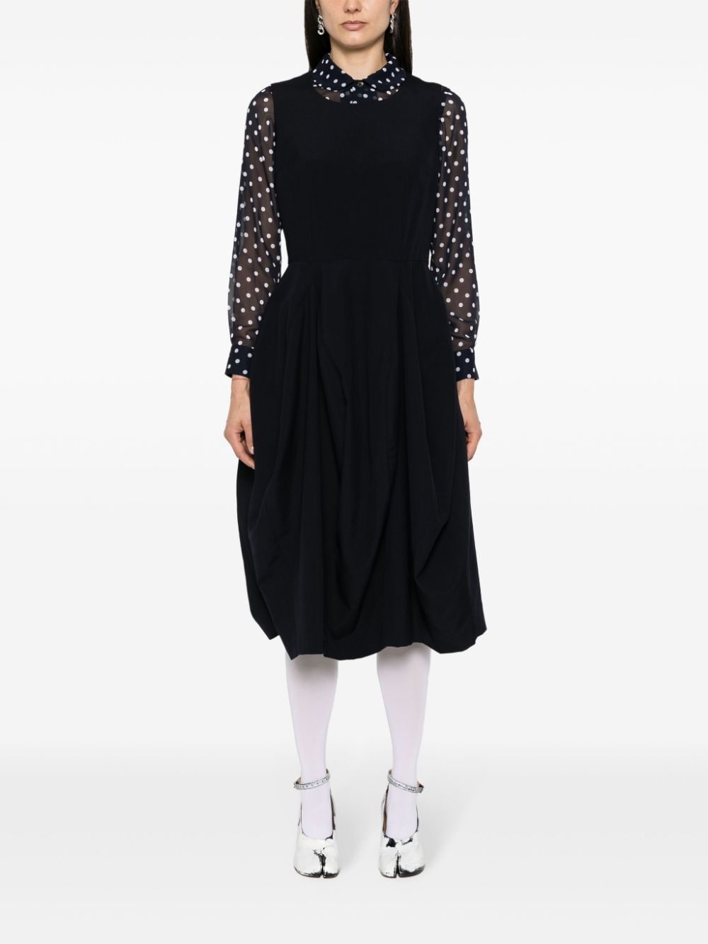 sleeveless flared midi skirt - 2