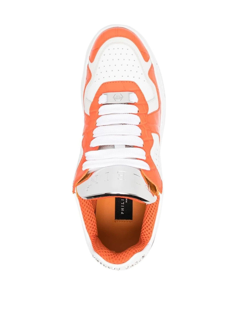 colour-block low-top sneakers 4