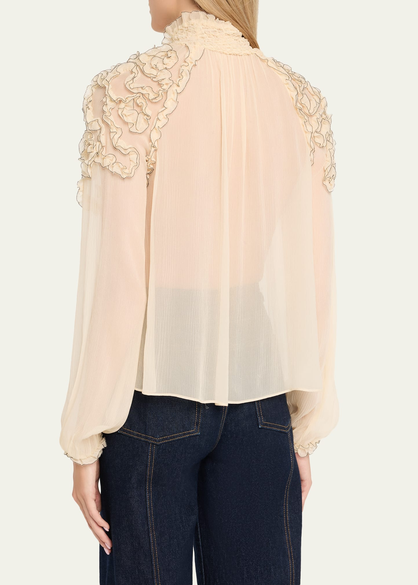 Magdalena Long-Sleeve Silk Blouse - 3
