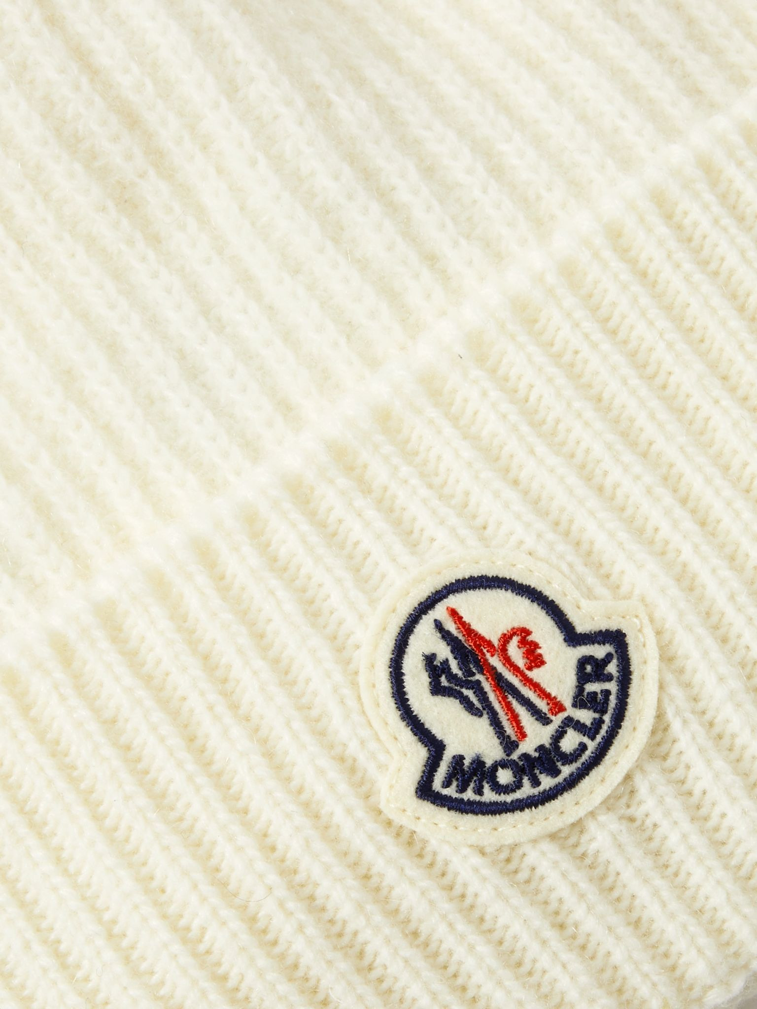 Appliquéd Ribbed Virgin Wool and Cashmere-Blend Beanie White - 4