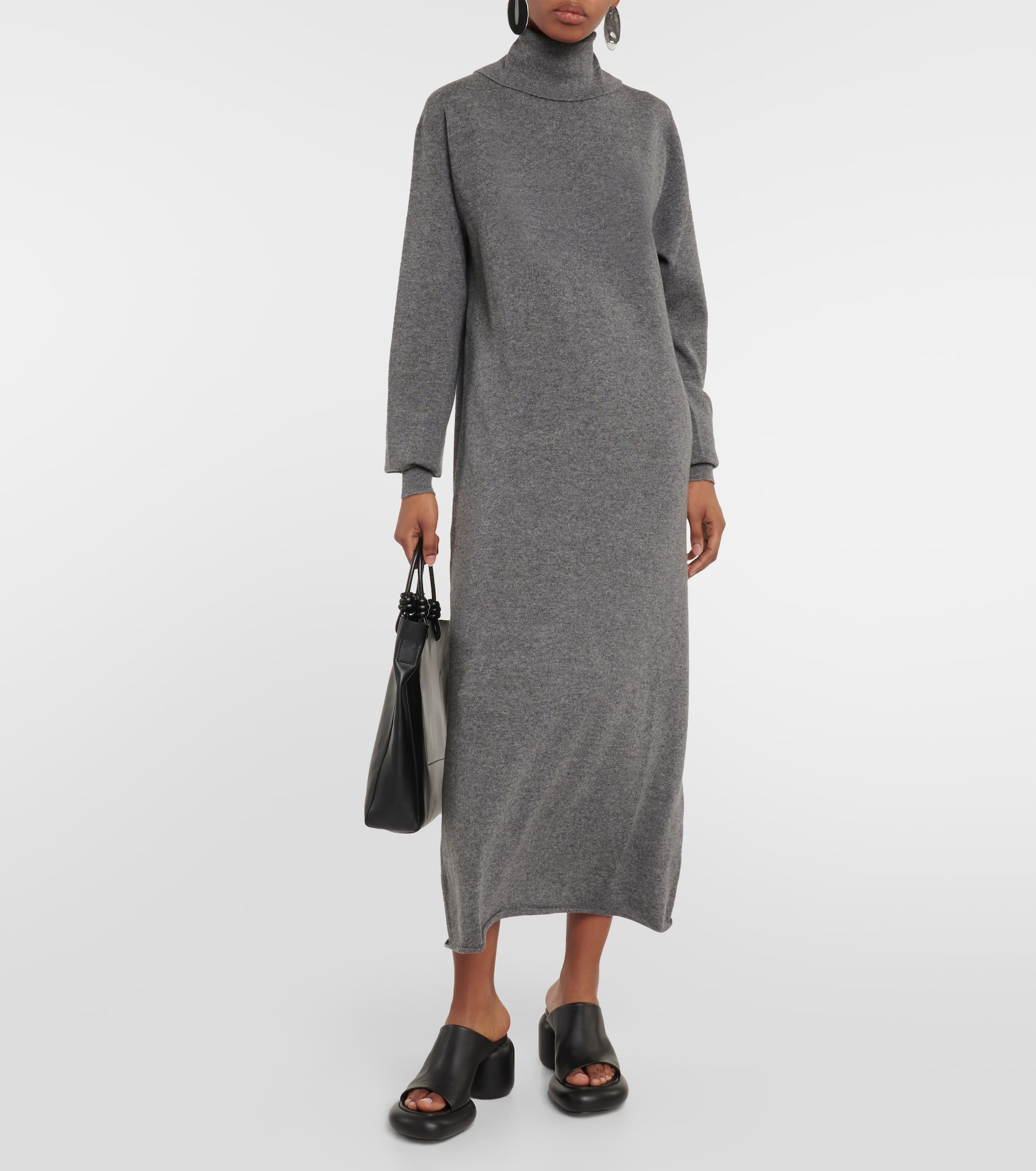 Cashmere turtleneck midi dress - 2