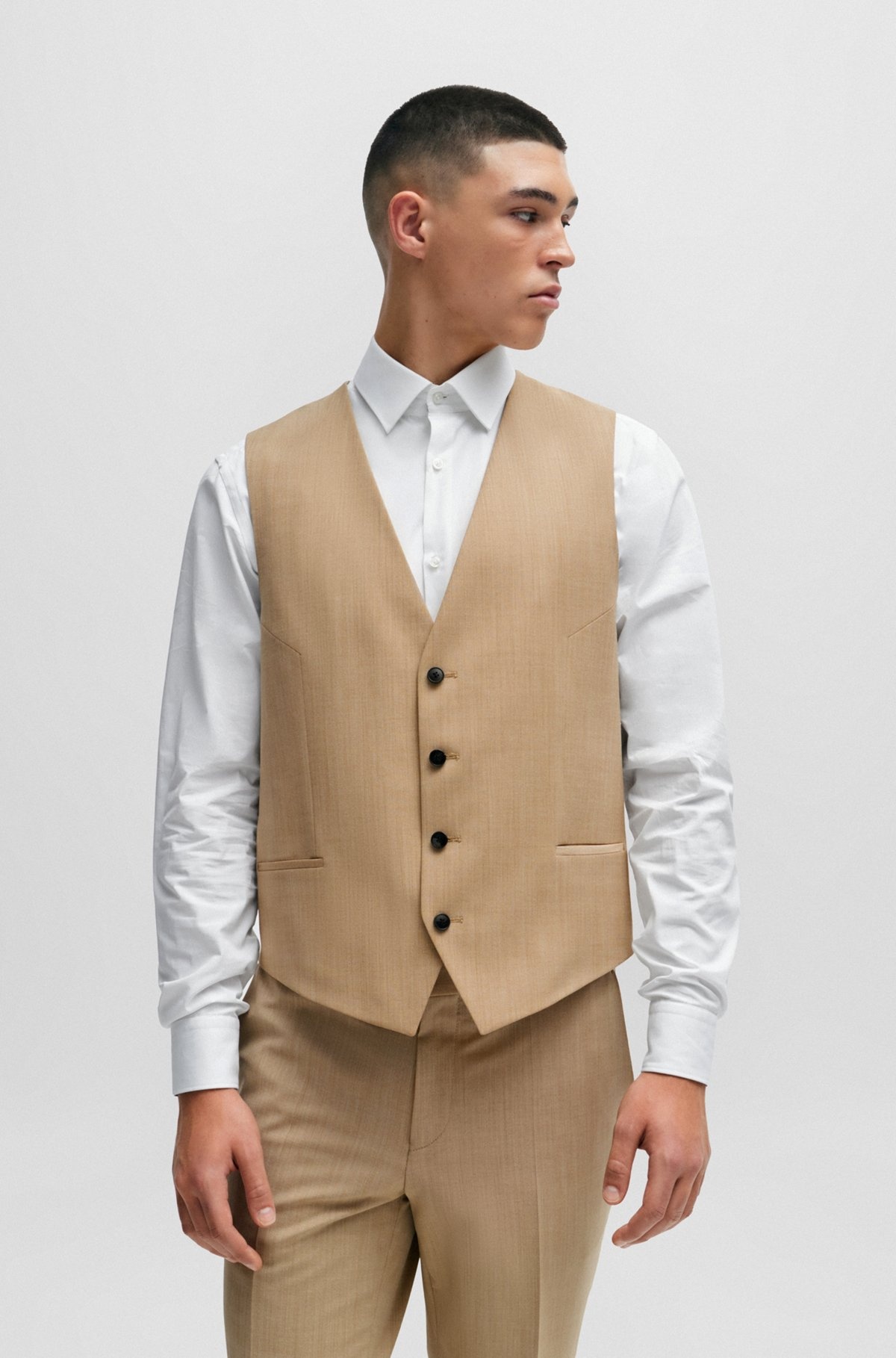 EXTRA-SLIM-FIT WAISTCOAT IN MOHAIR-LOOK CLOTH - 2