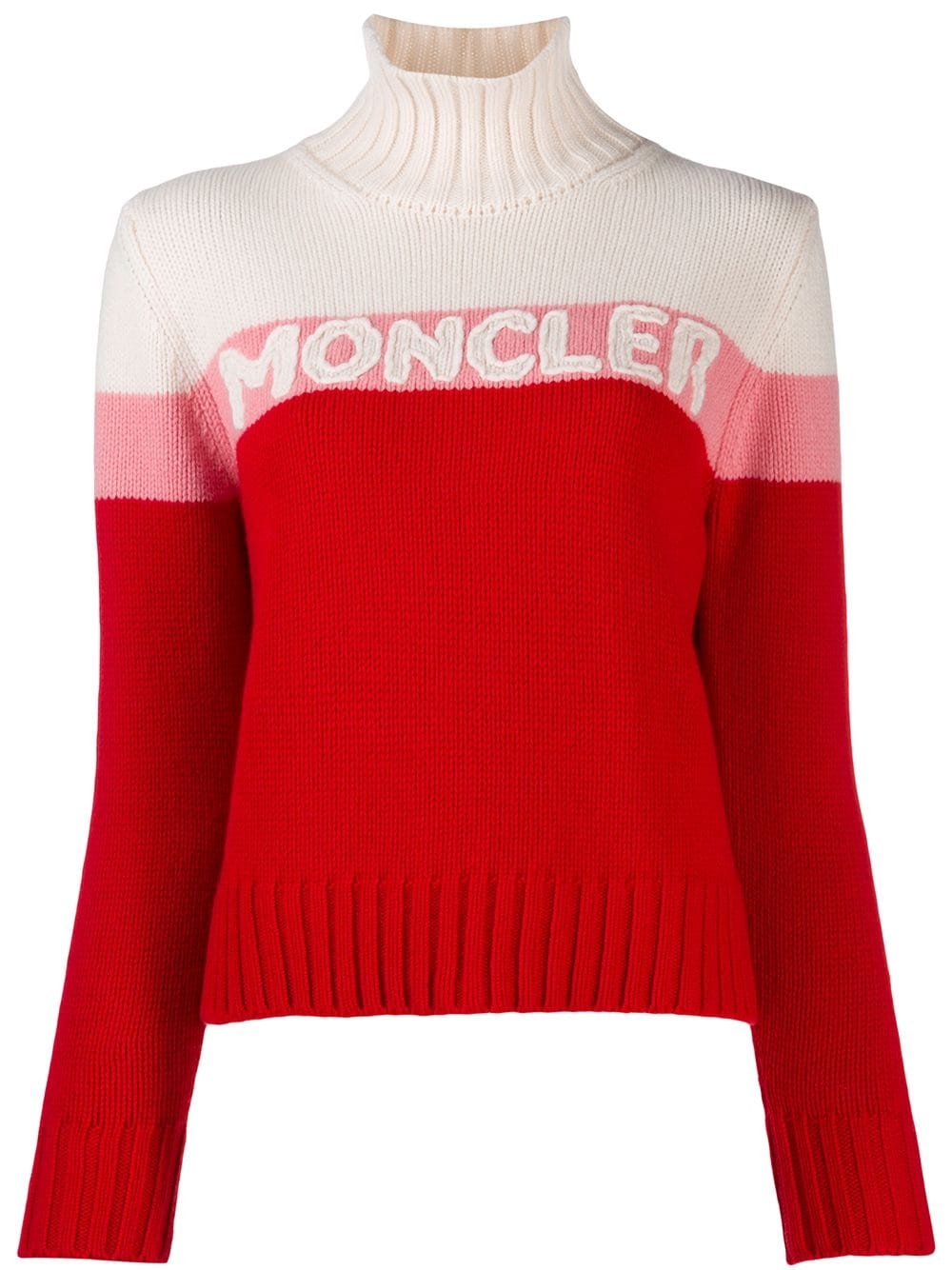 logo intarsia roll neck jumper - 1