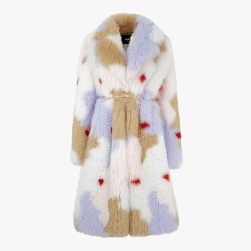 Multicolor fox-fur coat 1