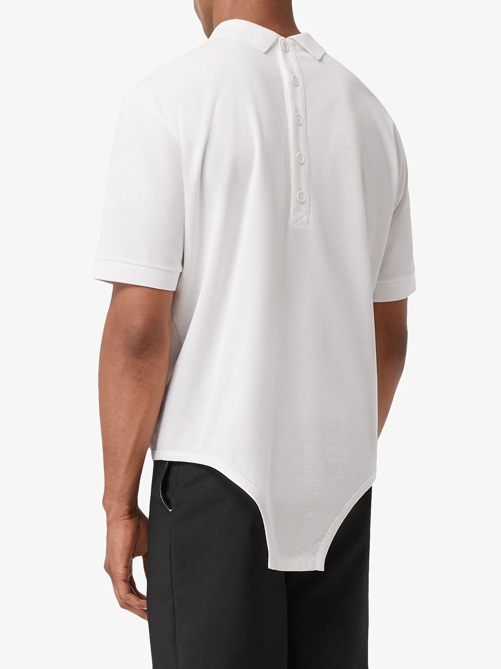 cut-out hem deconstructed polo shirt - 4