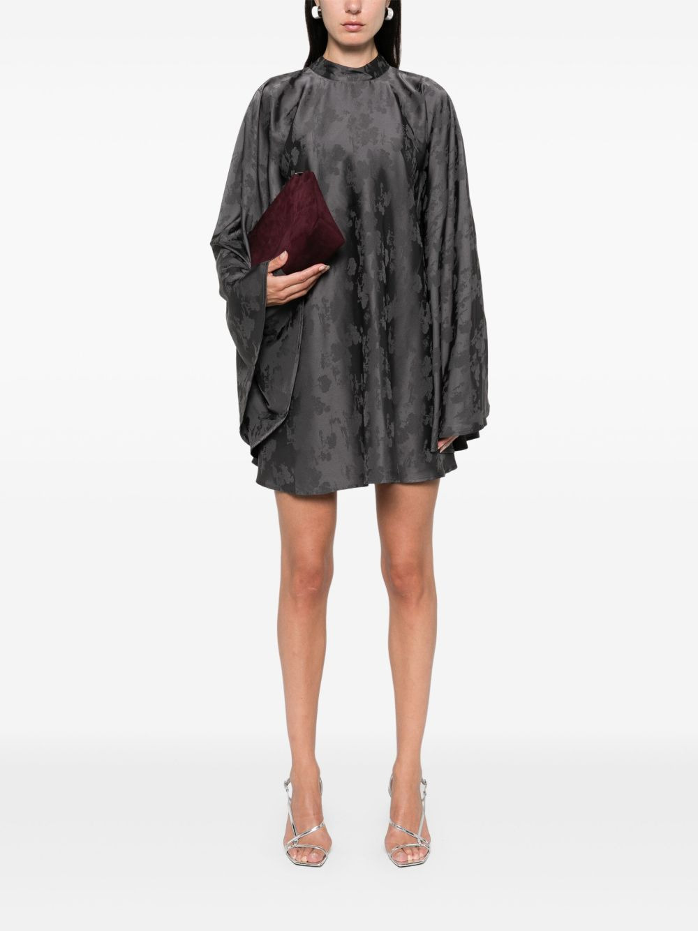 bat-sleeves mini dress - 2