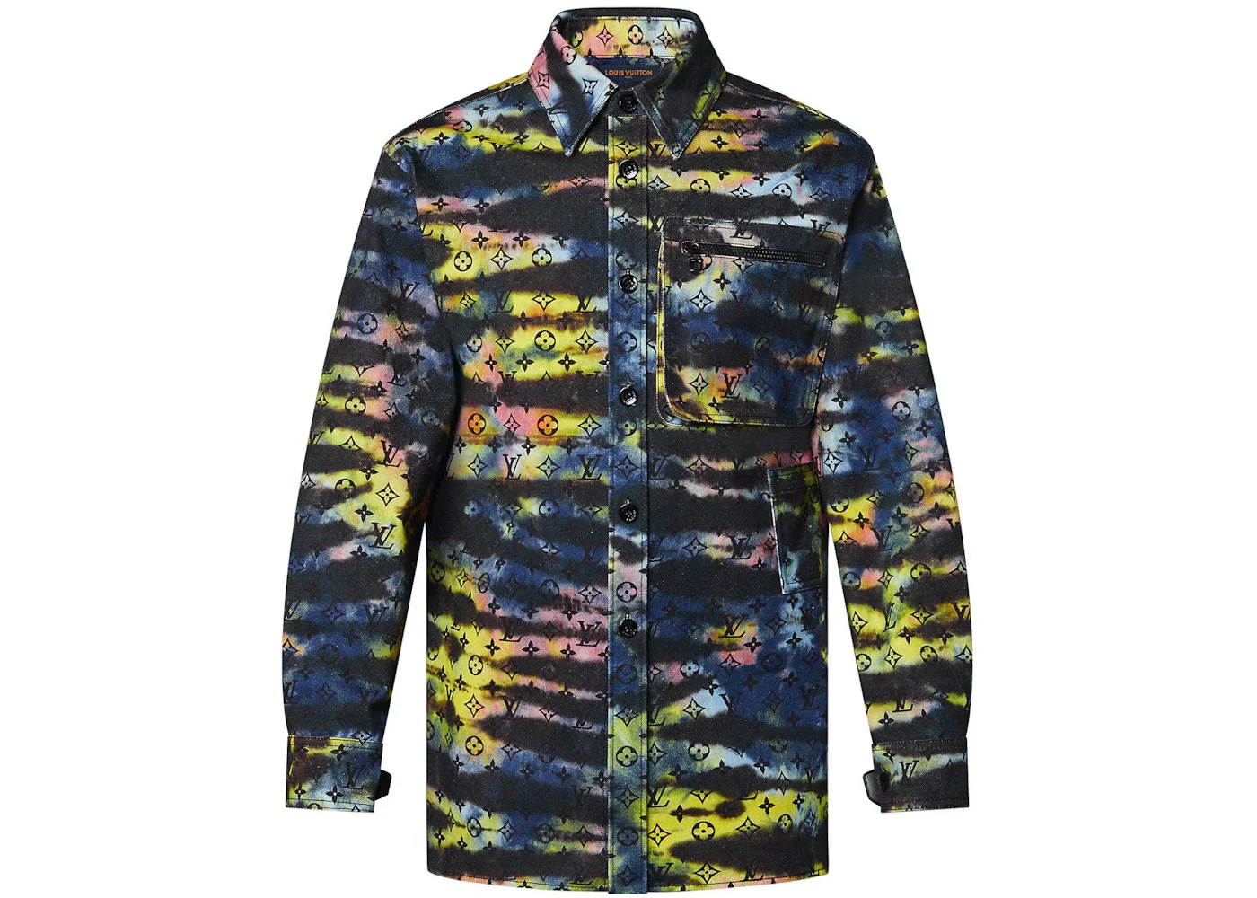 Louis Vuitton Printed Monogram Tie-Dye Denim Shirt Multicolor - 1
