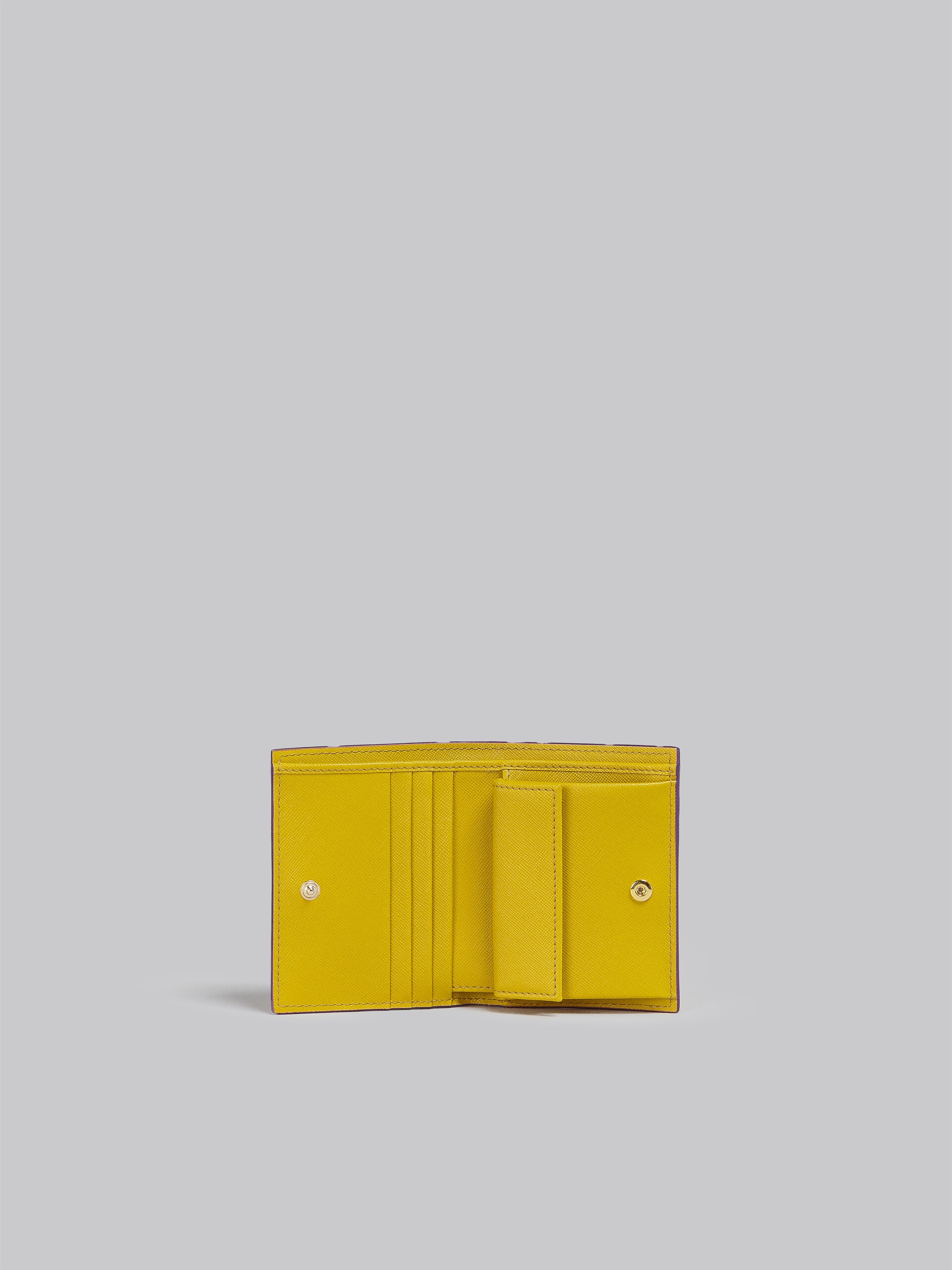 YELLOW SAFFIANO LEATHER BI-FOLD WALLET - 2