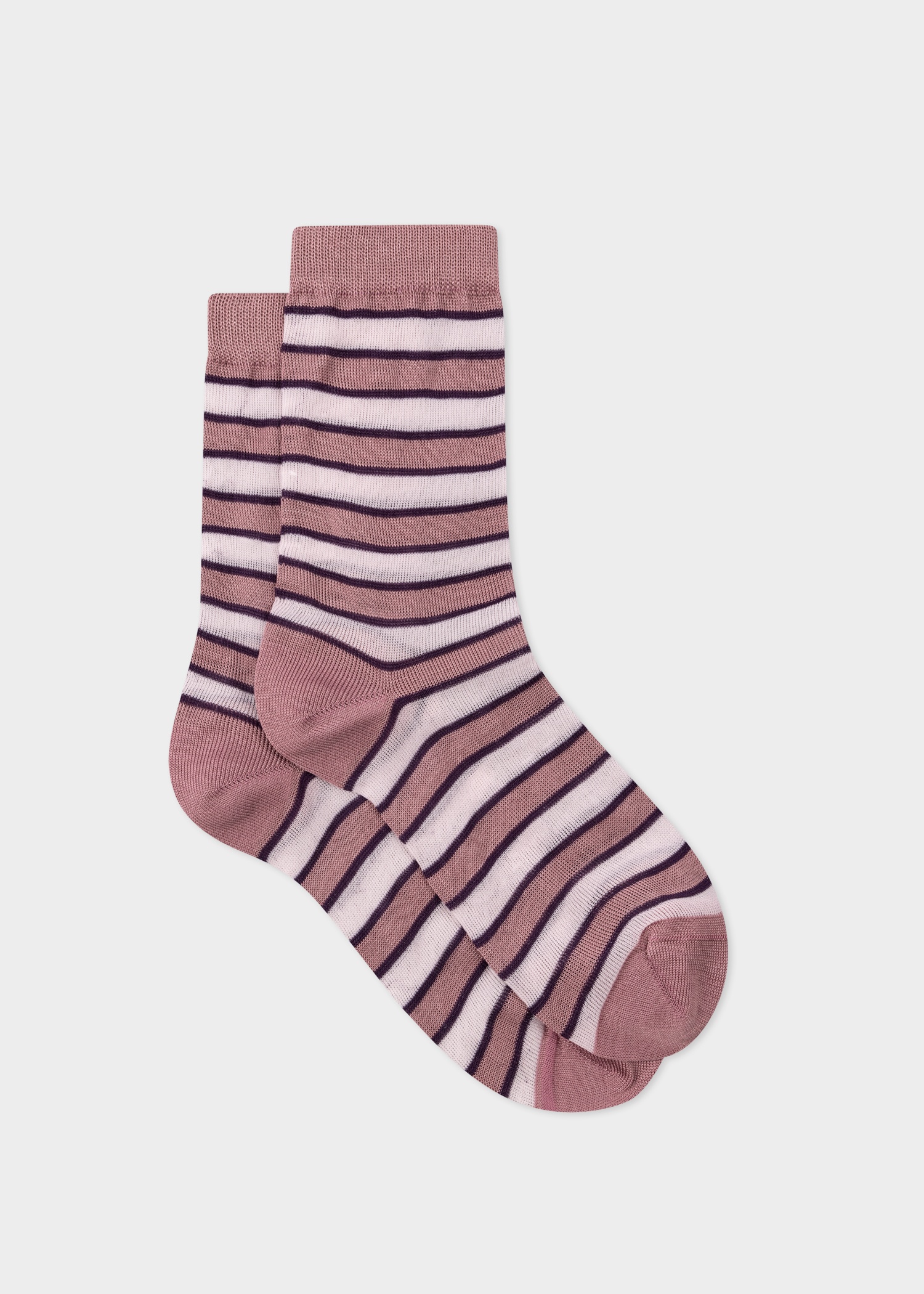 Women's Mauve Stripe Socks - 1