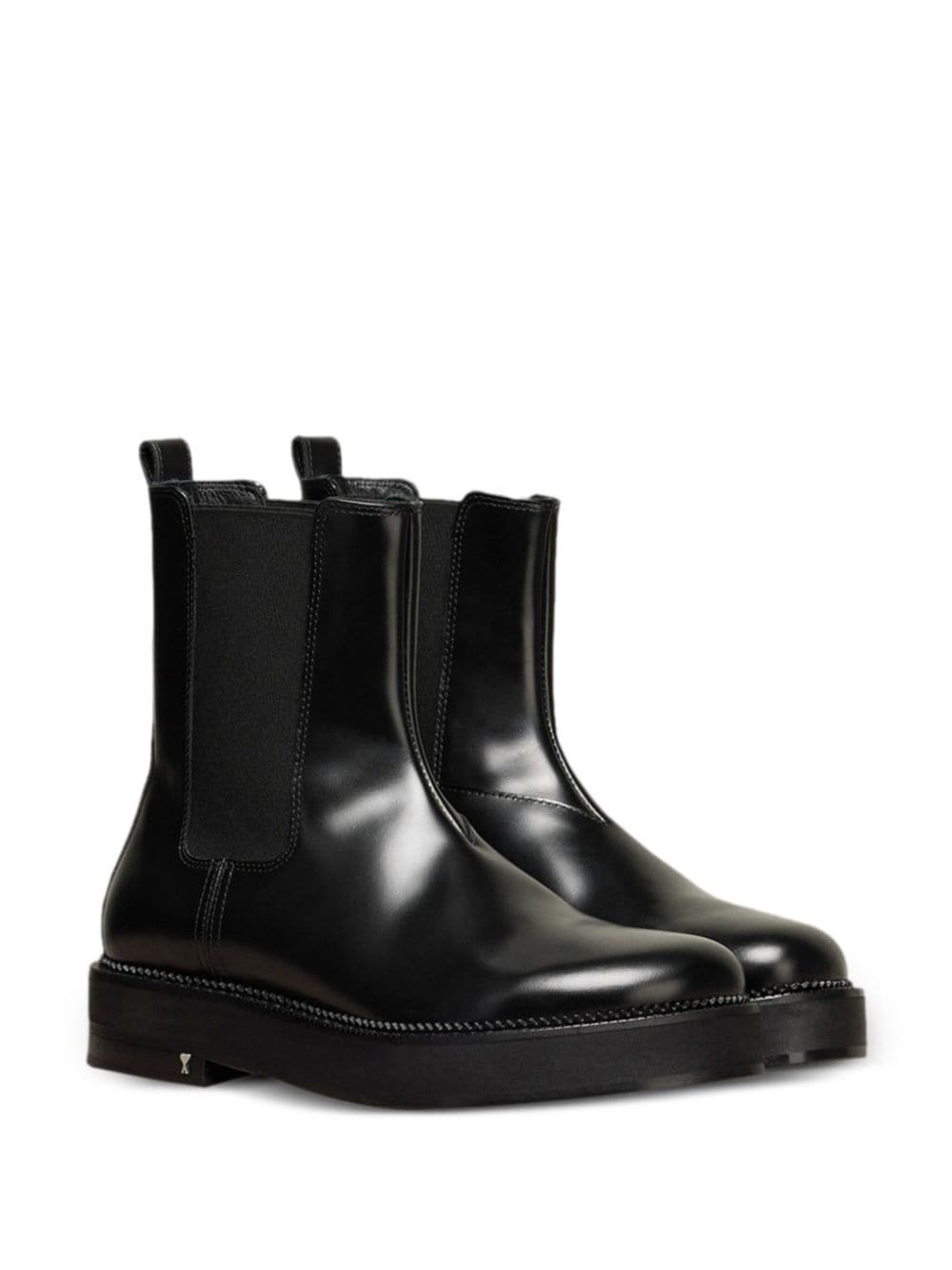 aymmetric-toe leather ankle boots - 2