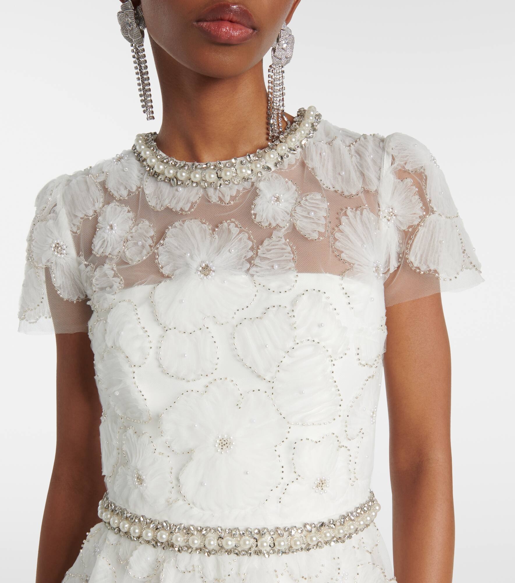 Bridal beaded tulle midi dress - 4