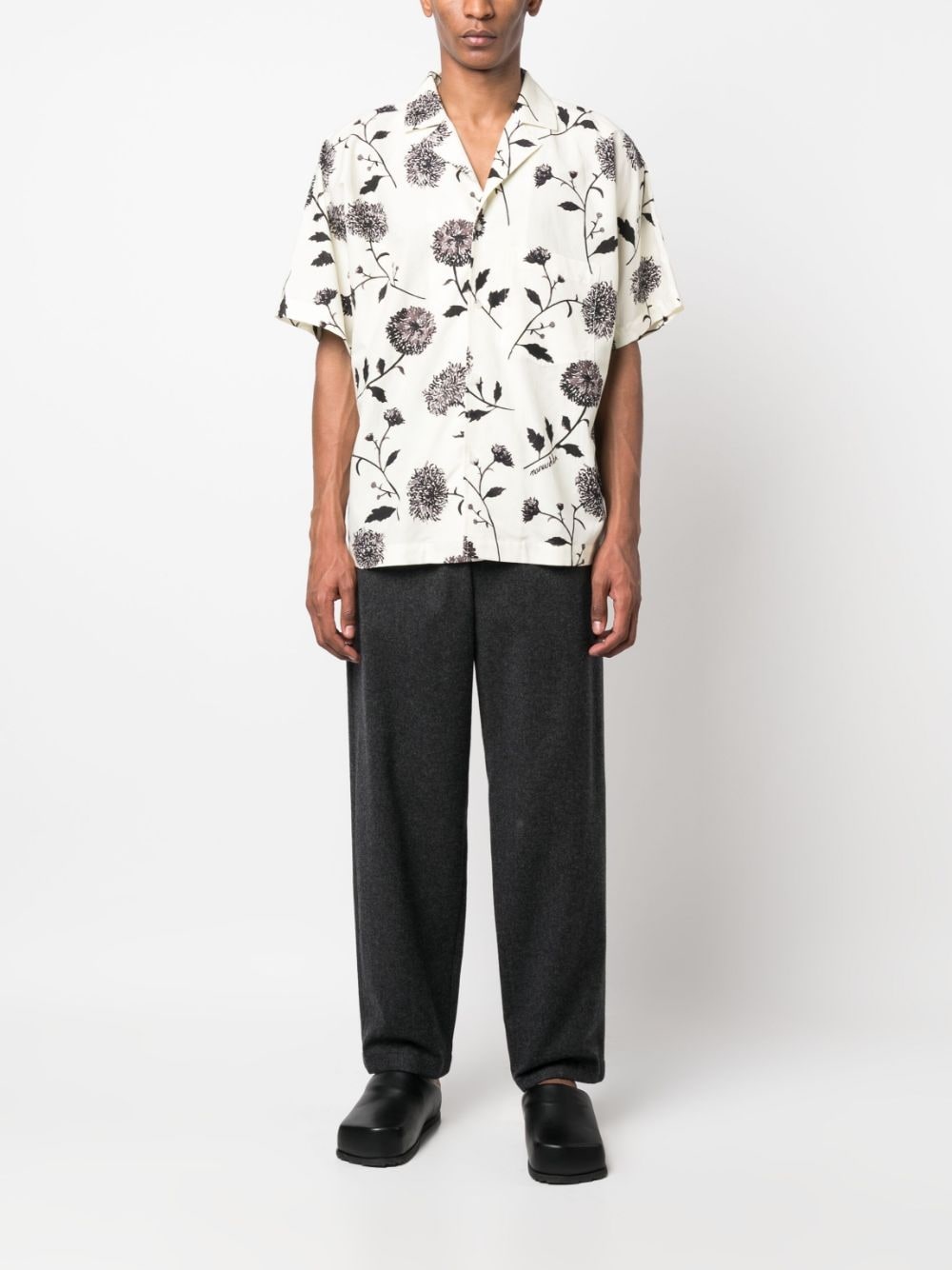 straight-leg cotton trousers - 2