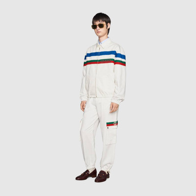 GUCCI Cotton zip-up jacket with Gucci stripe outlook