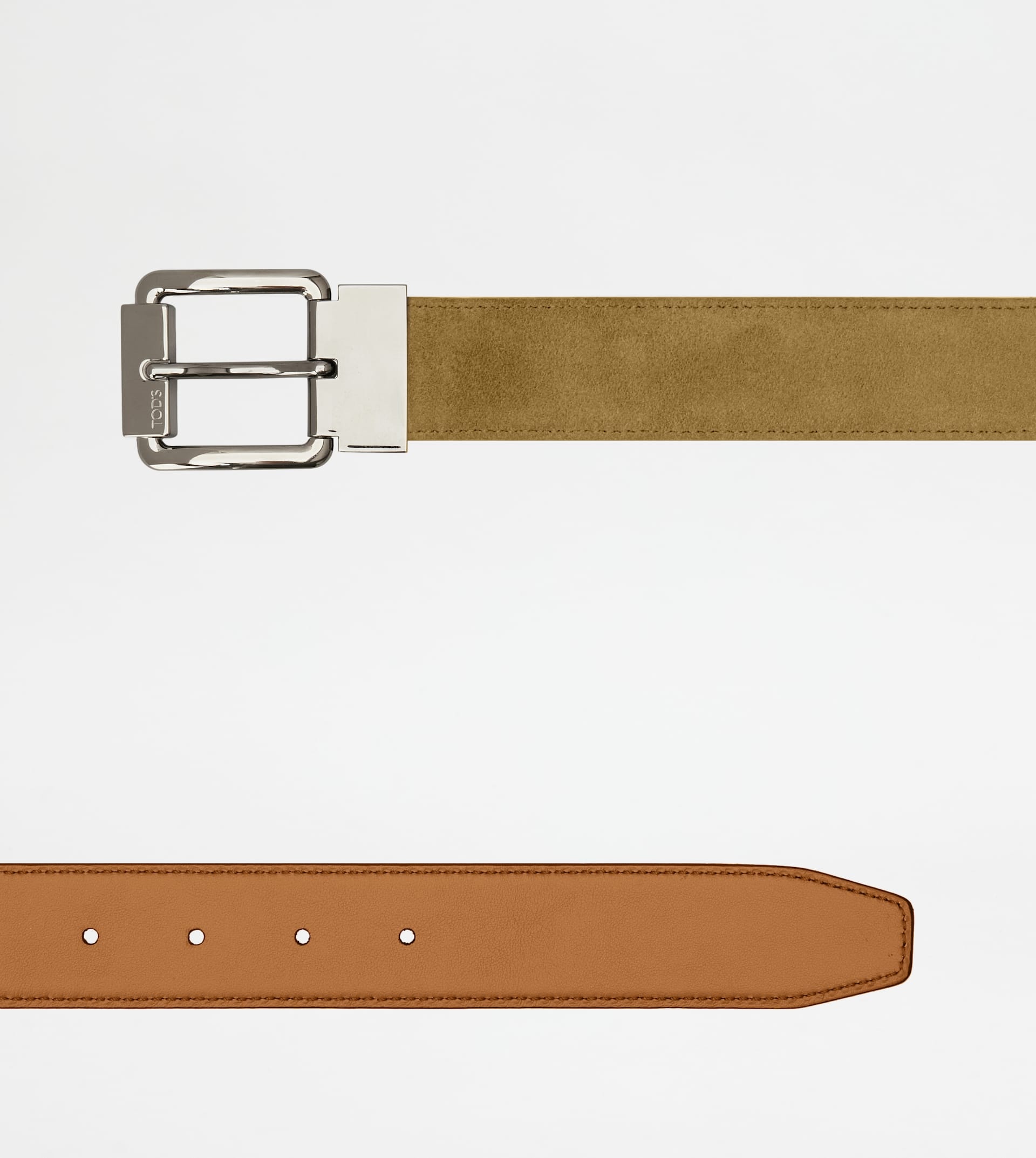 REVERSIBLE BELT IN SUEDE - BROWN - 3