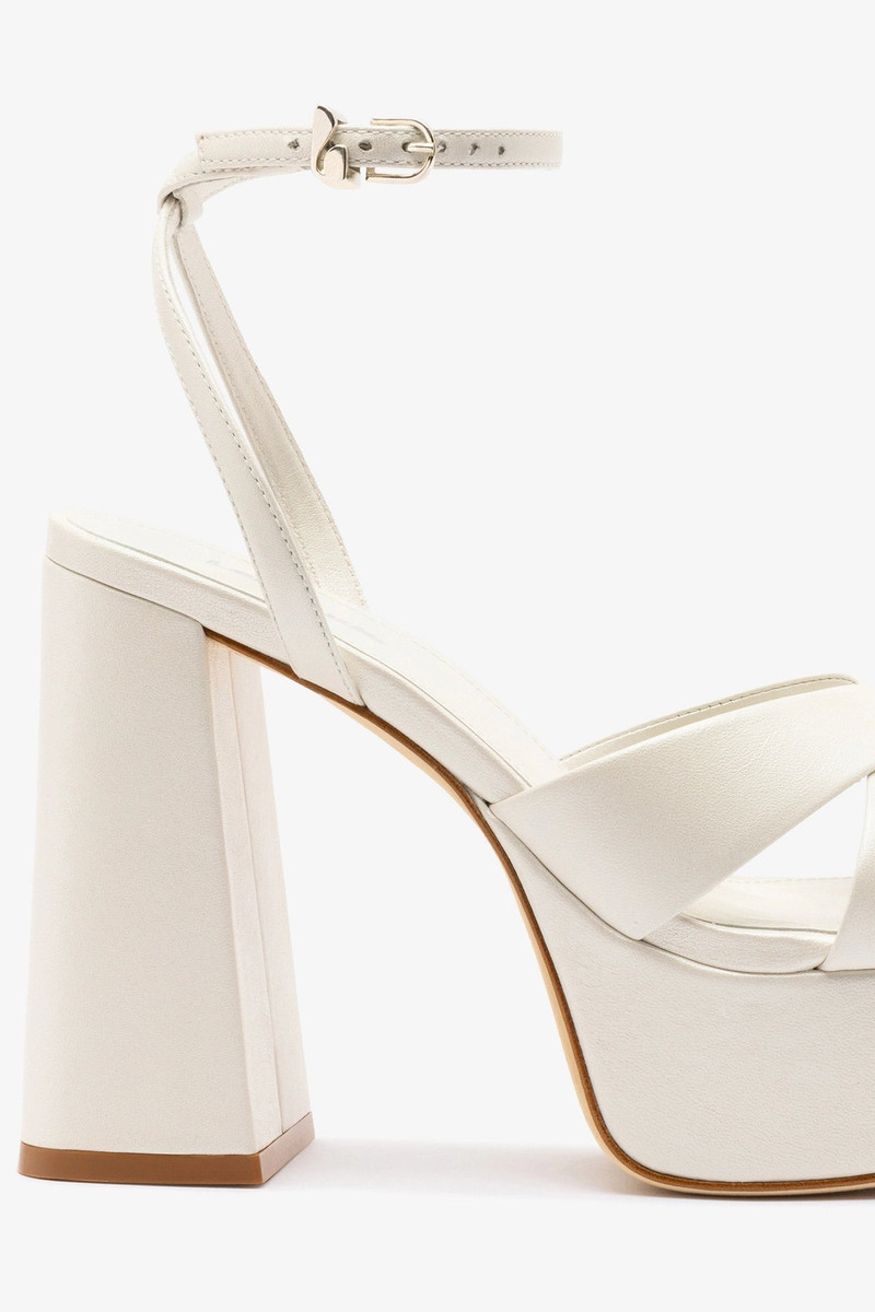Dolly X Platform Sandal In Pearl Leather 4