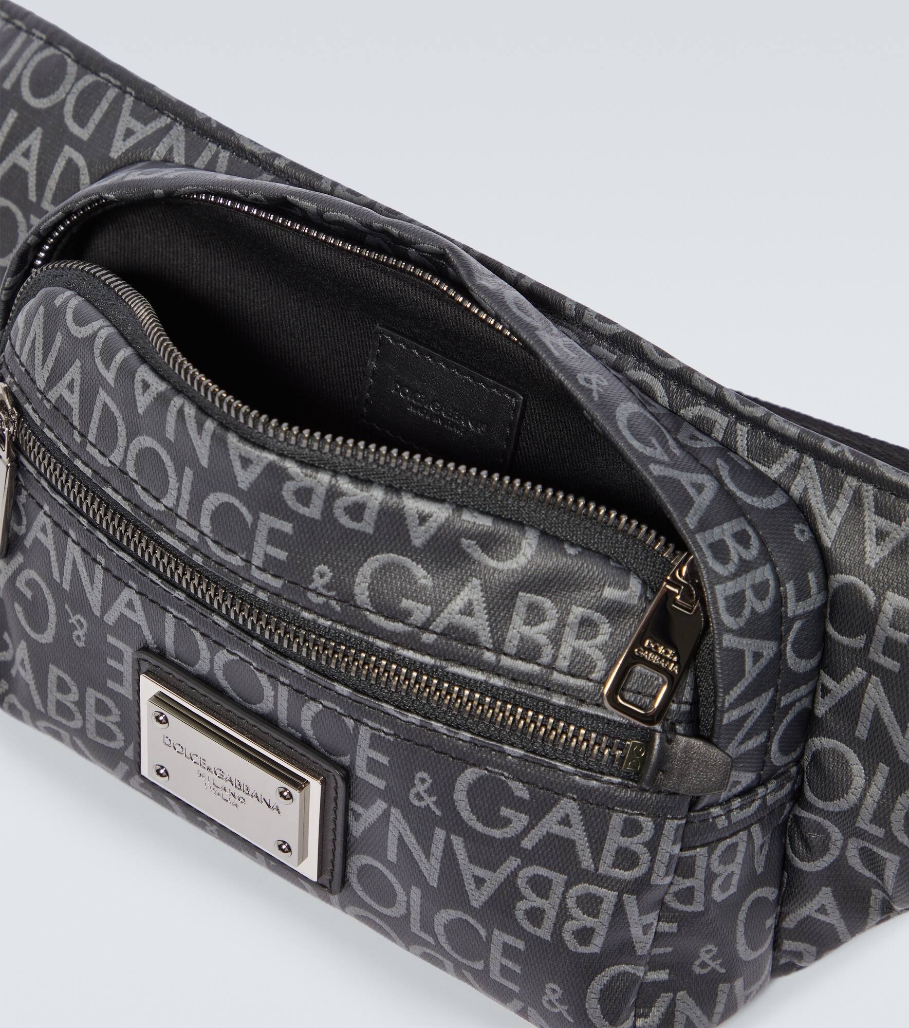 Small logo jacquard belt bag - 4