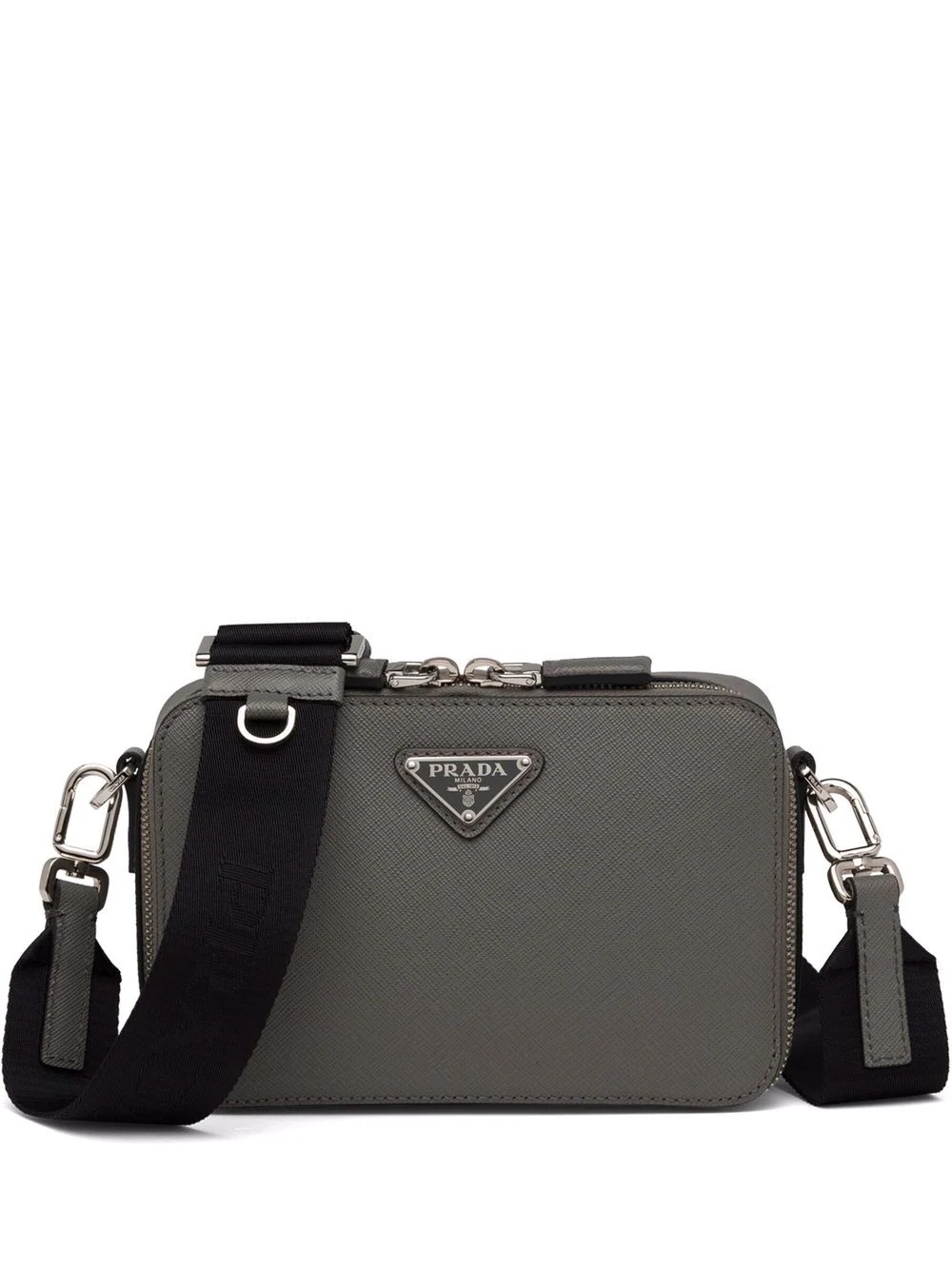 triangle-logo Saffiano Brique bag - 1