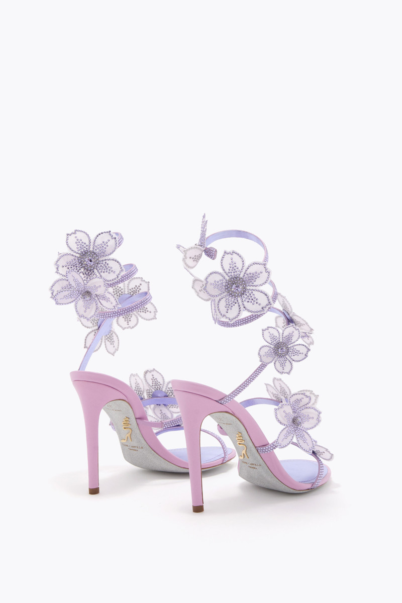 RENE CAOVILLA PEACH FLOWER WISTERIA SANDAL 105 outlook