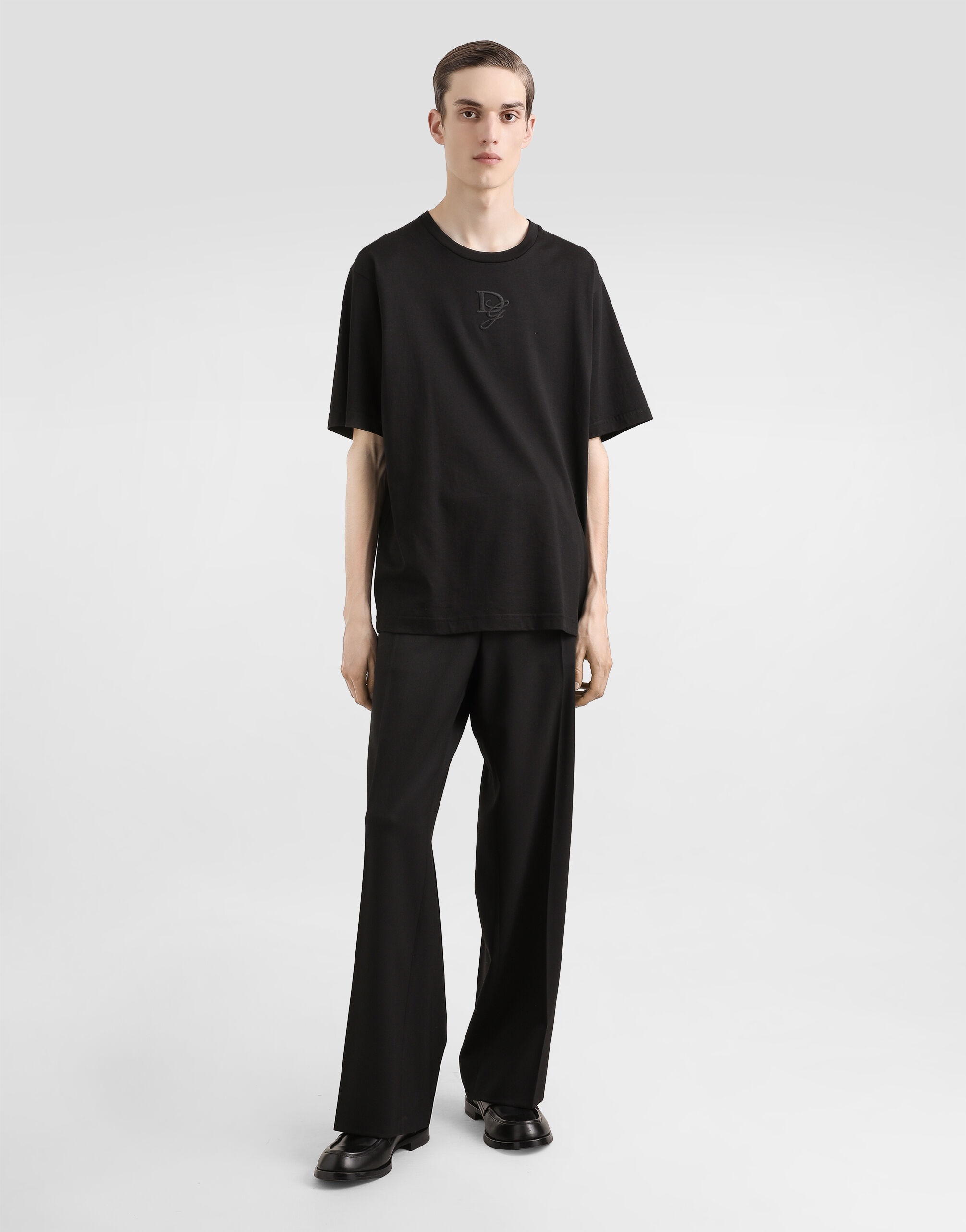 Cotton T-shirt with logo embroidery - 2