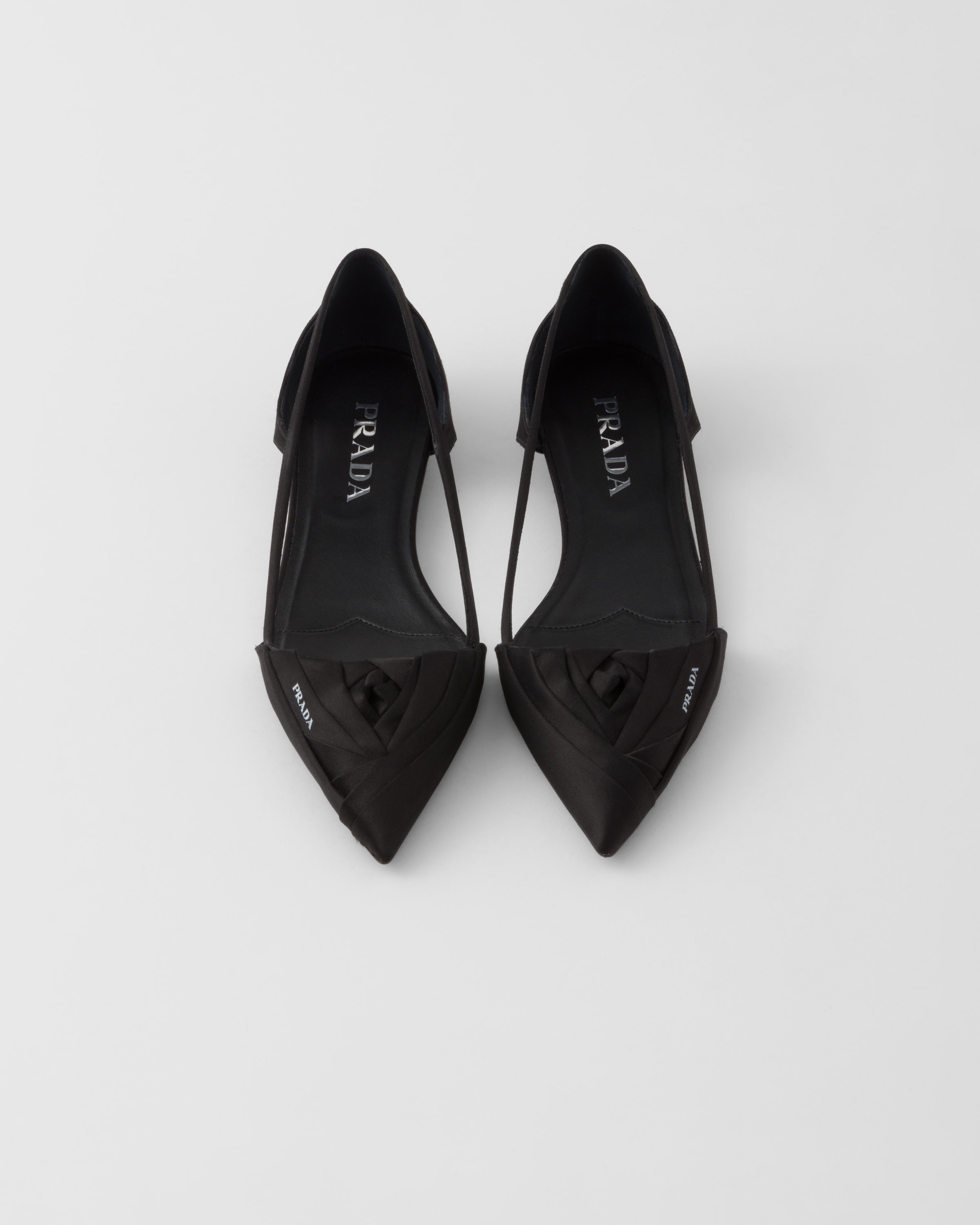 【関税＆送料込み】Prada Satin-Finish Cut-Out Ballerinas Prada Satin Cut-Out Ballerinas | Saks Fifth Avenue