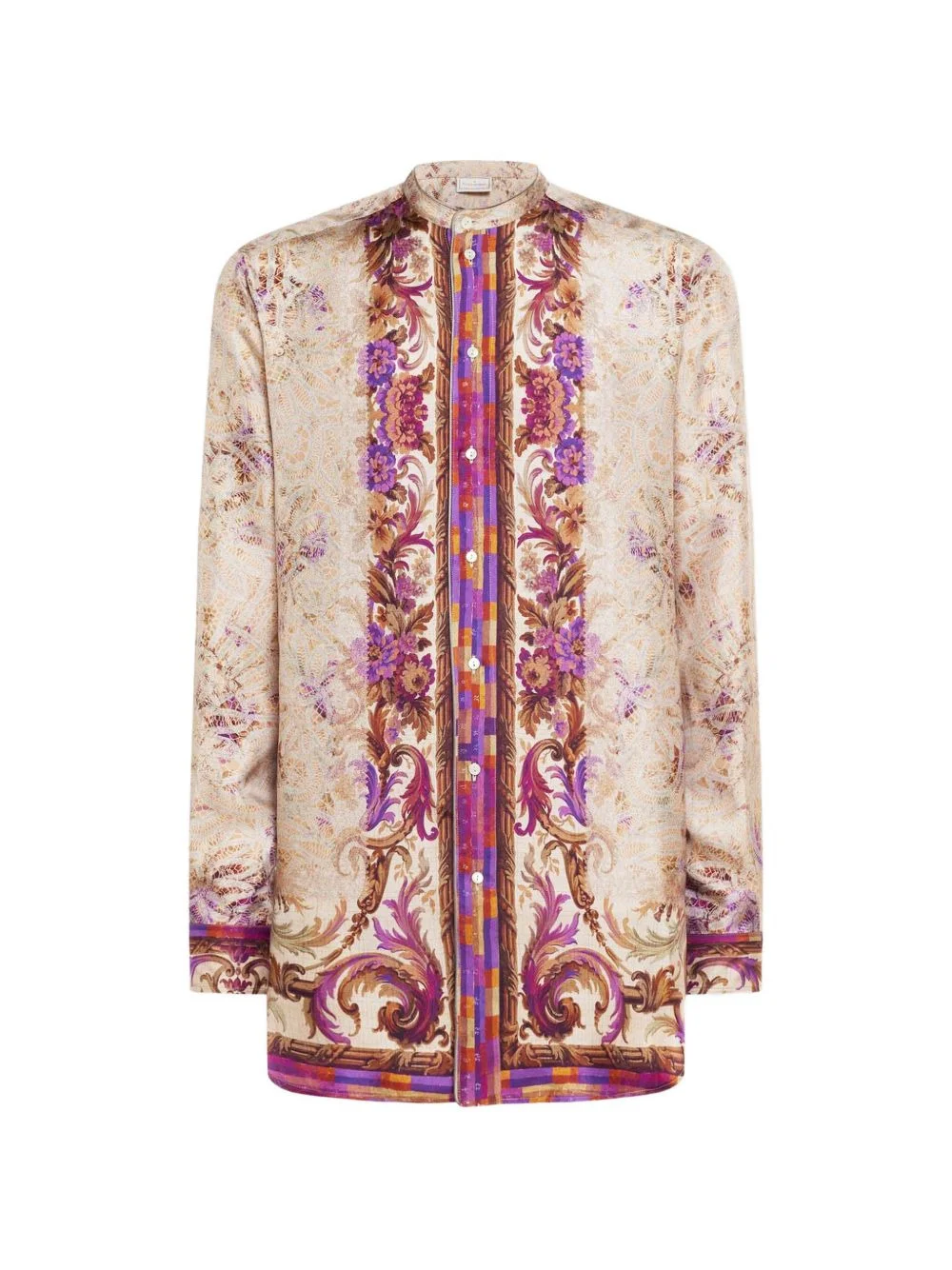 Aloe mandarin-collar silk shirt - 1