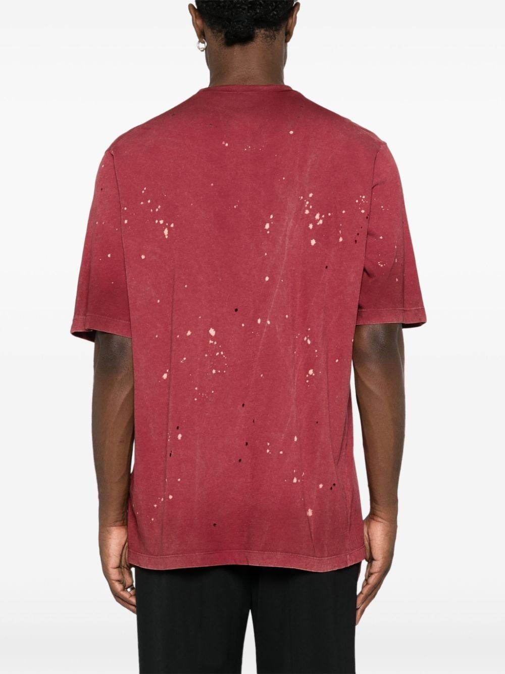 logo-print distressed T-shirt - 4