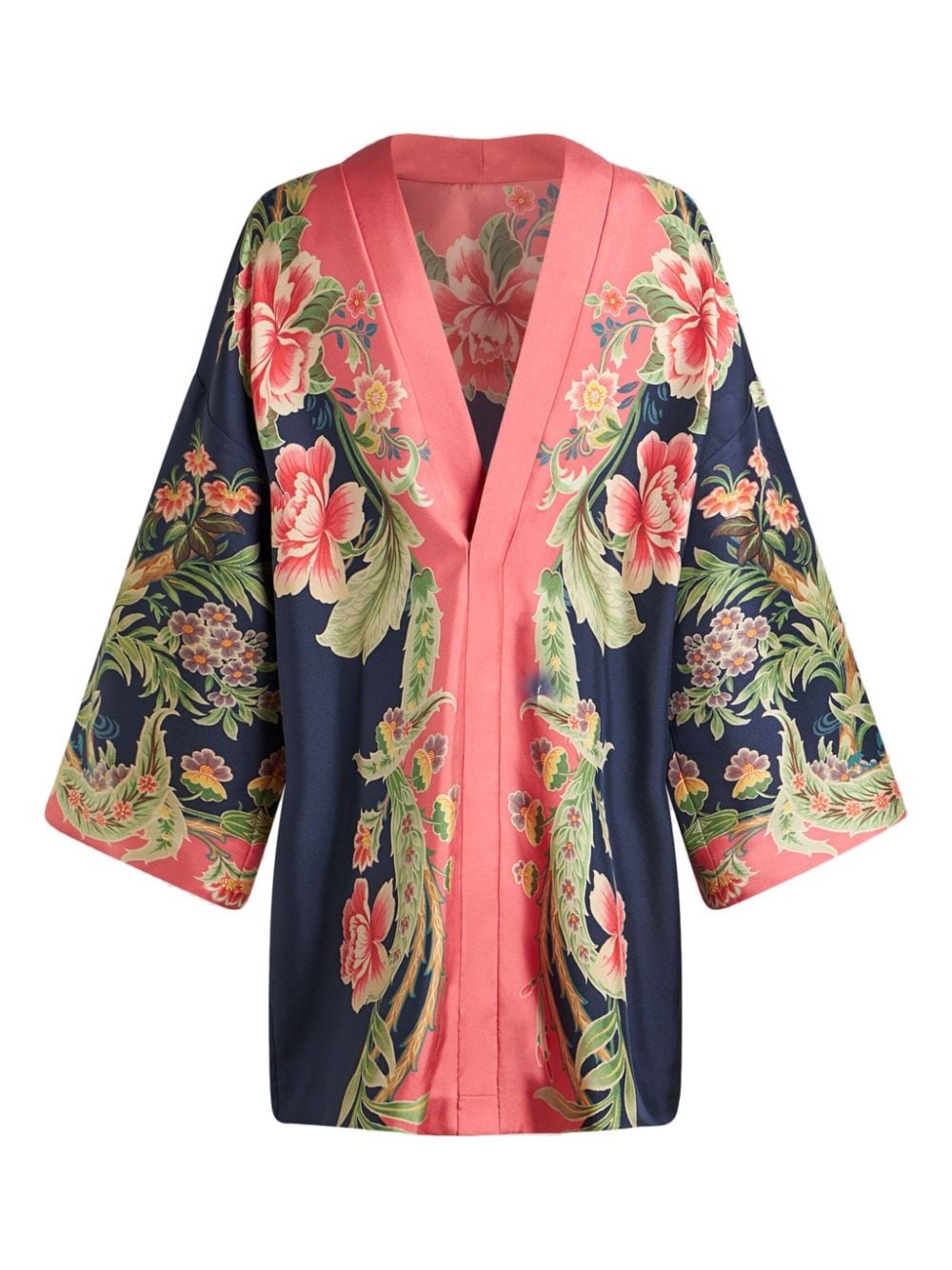 floral-print twill silk dress - 6