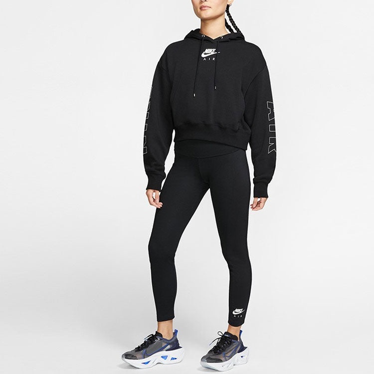 (WMNS) Nike Air Fleece Hoodie 'Black' CJ3083-010 - 3