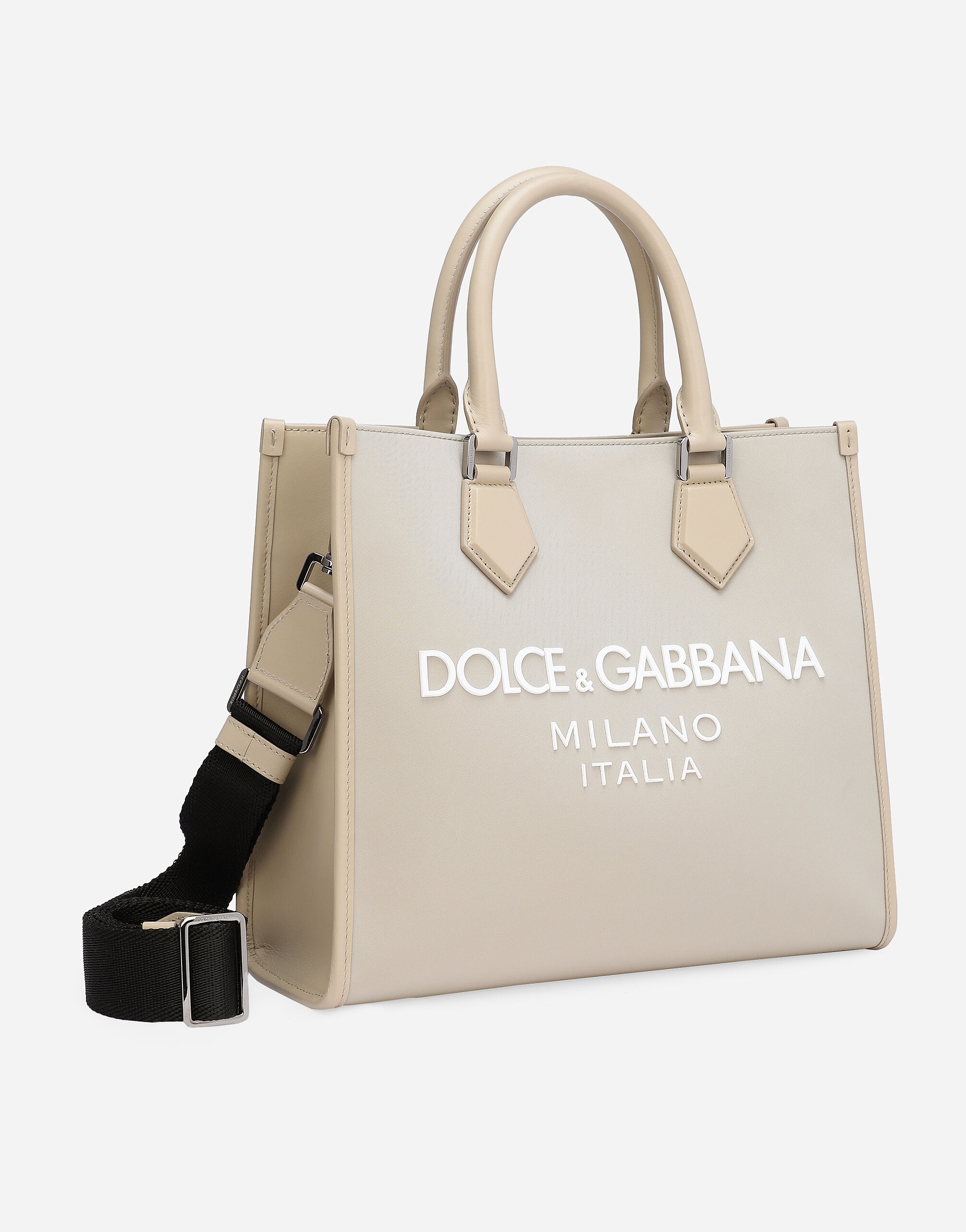Small nylon shopper with rubberized logo - 3
