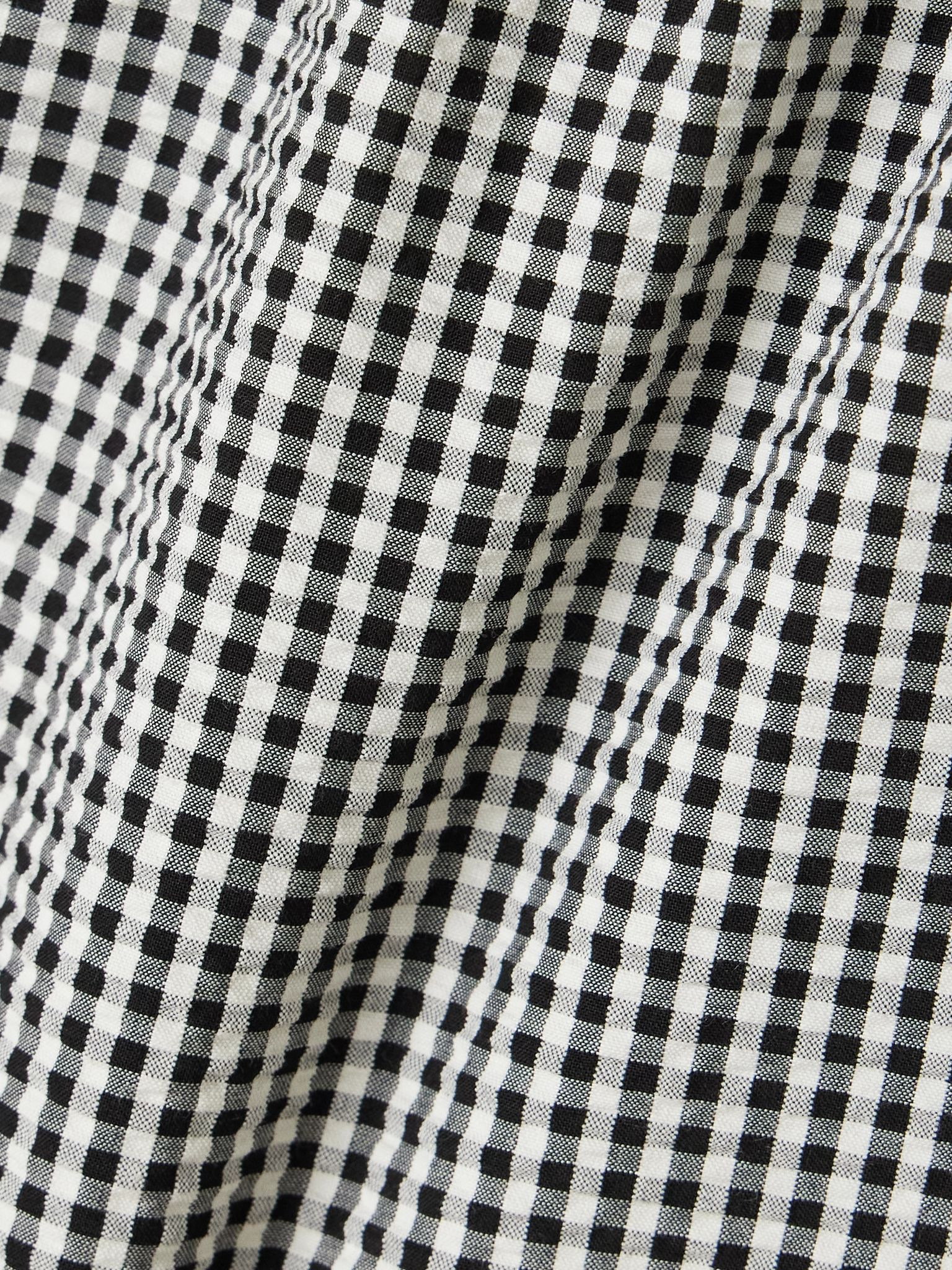 Larena gingham recycled-seersucker shorts Black - 5