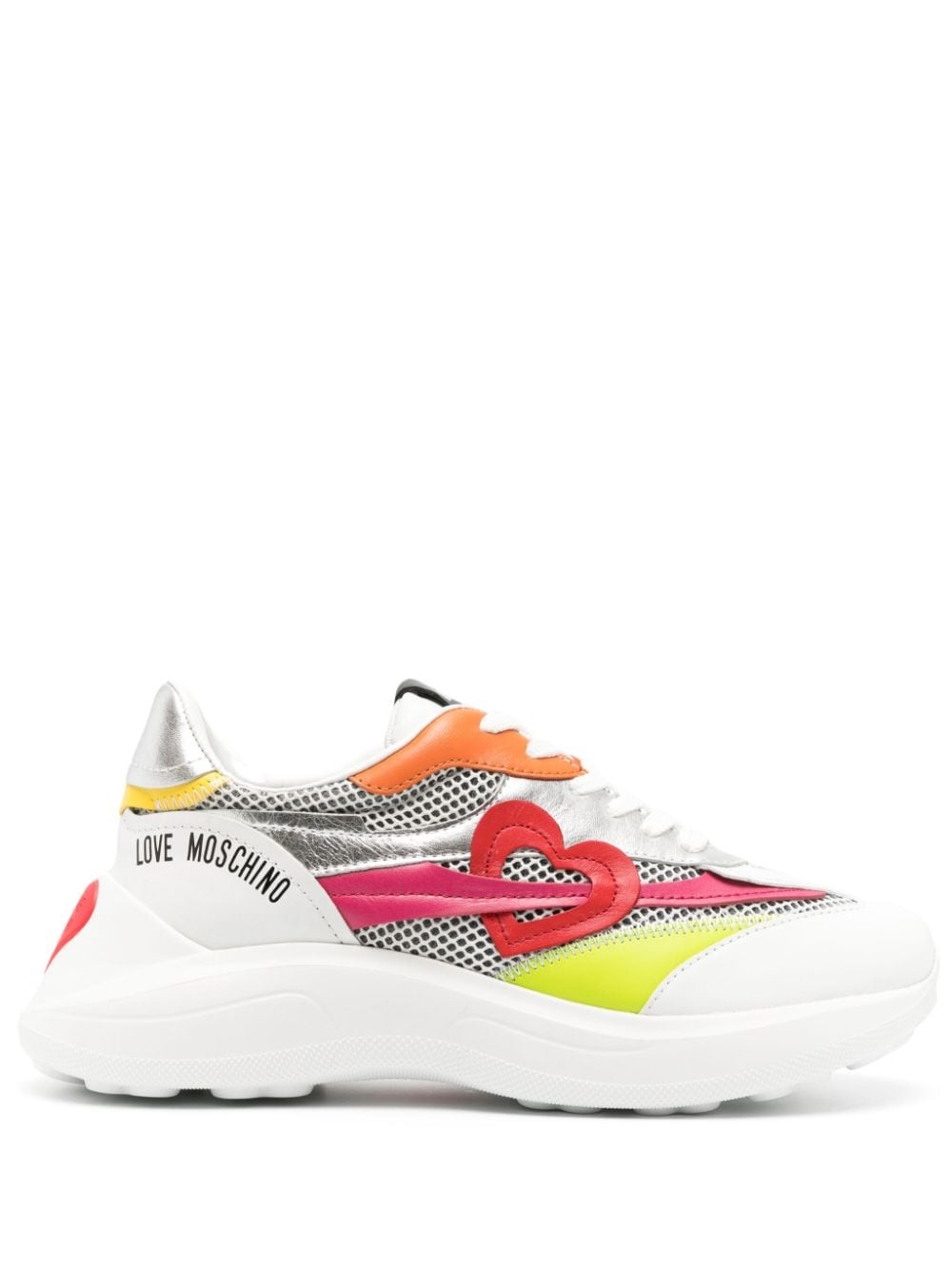 colour-block panelled leather sneakers - 1