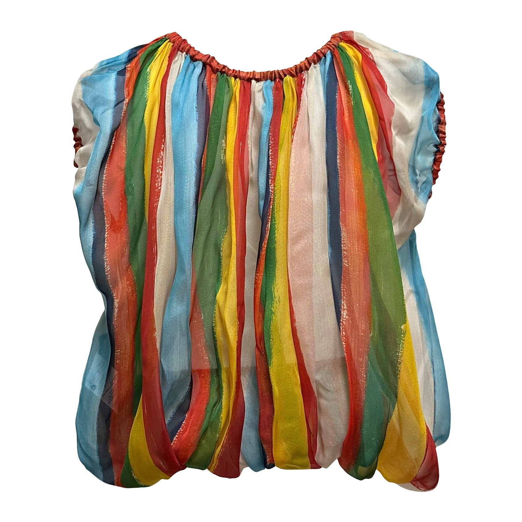 DOLCE&GABBANA Spring Summer 2002 Striped Silk Top - 2
