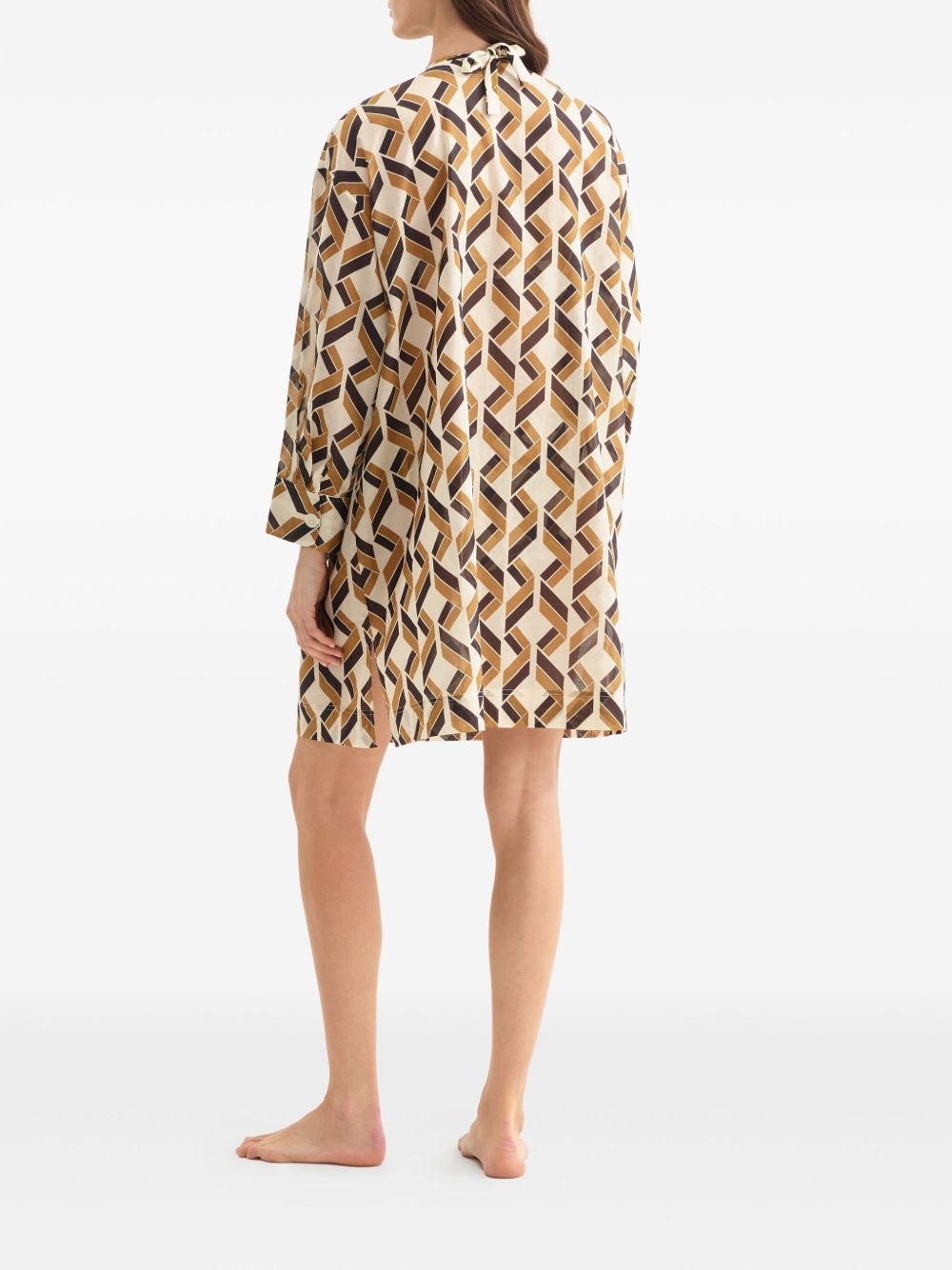 Espace logo-patch geometric-print shirt - 3
