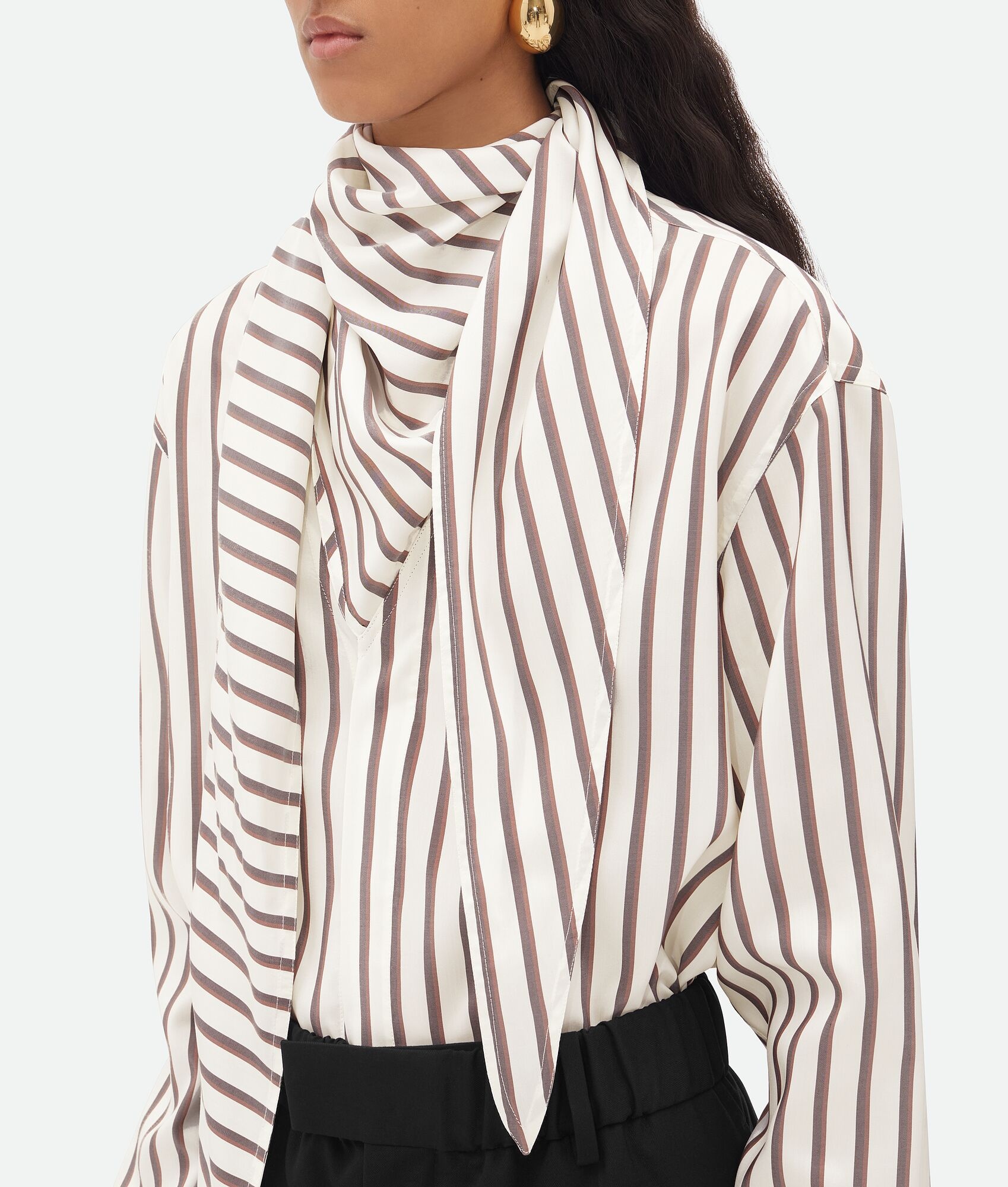 Silk Bicolor Striped Shirt - 6