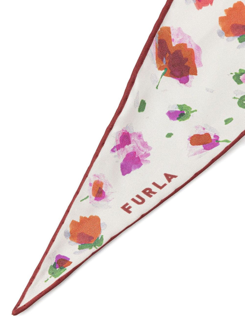 FURLA floral-print silk scarf outlook