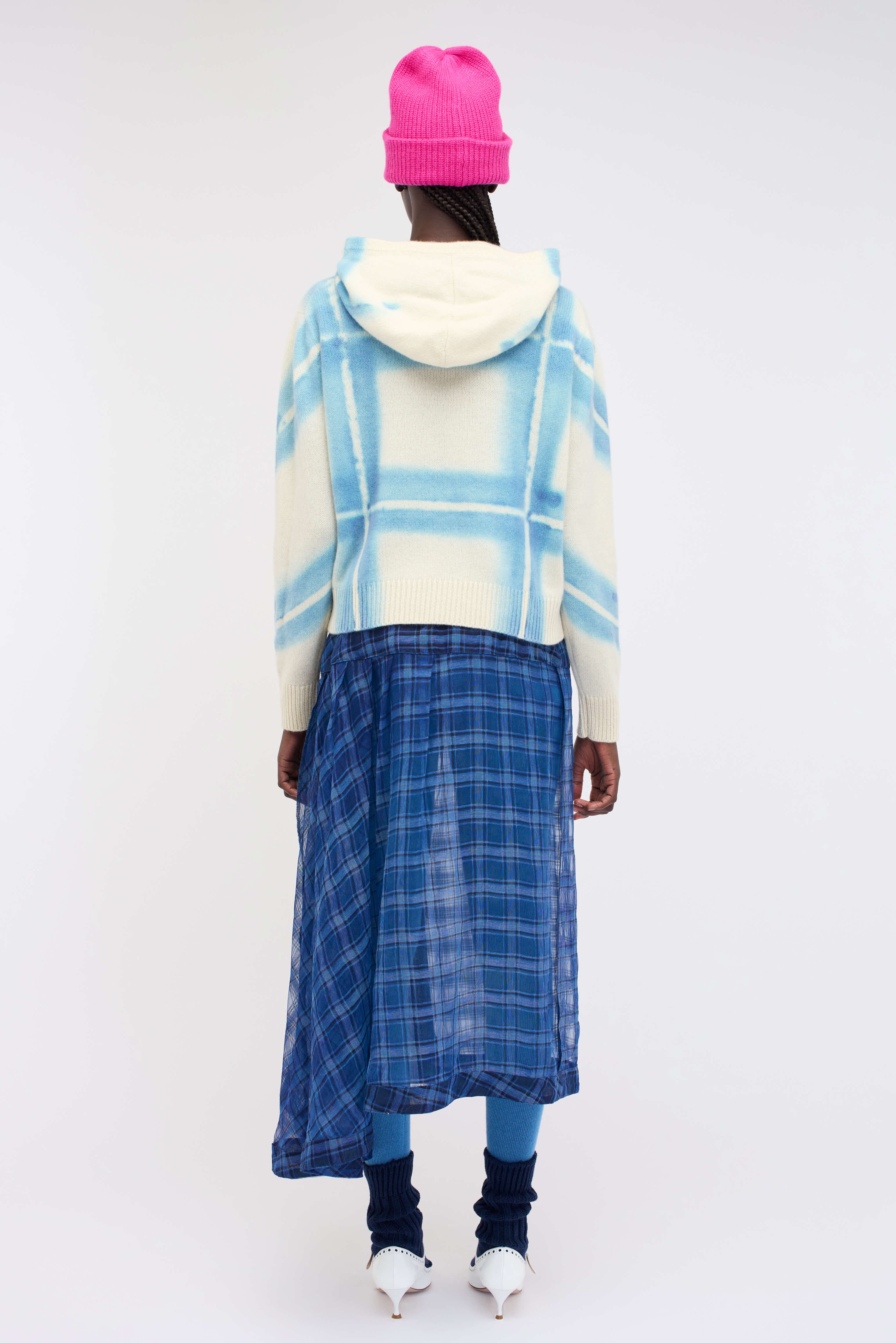 PLAID DYE WOMEN'S ZIP HOODIE - 5