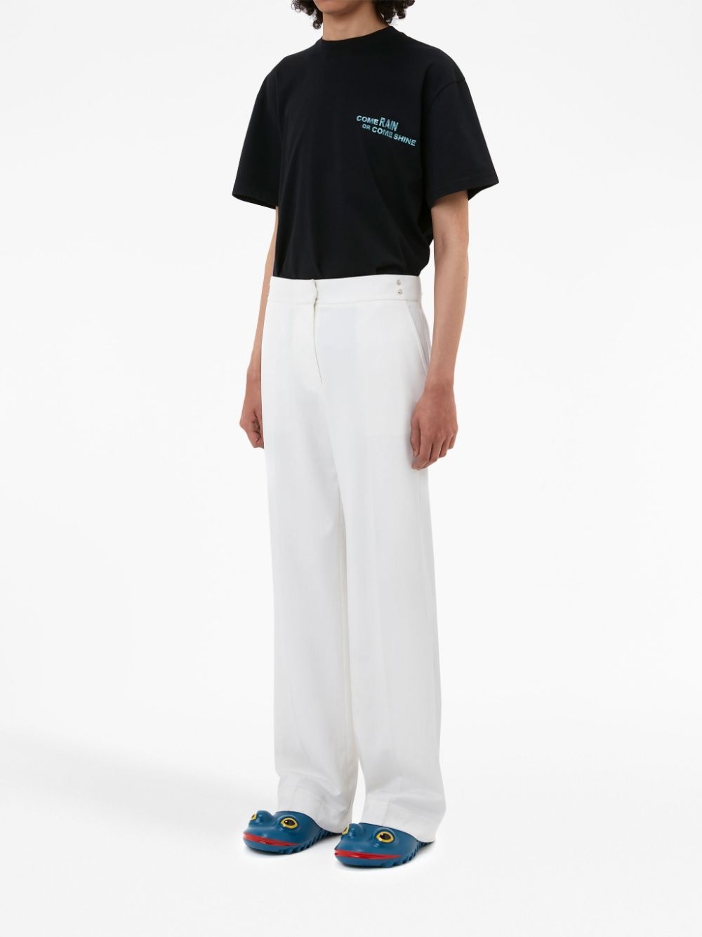rivet-detailing straight-leg trousers - 2